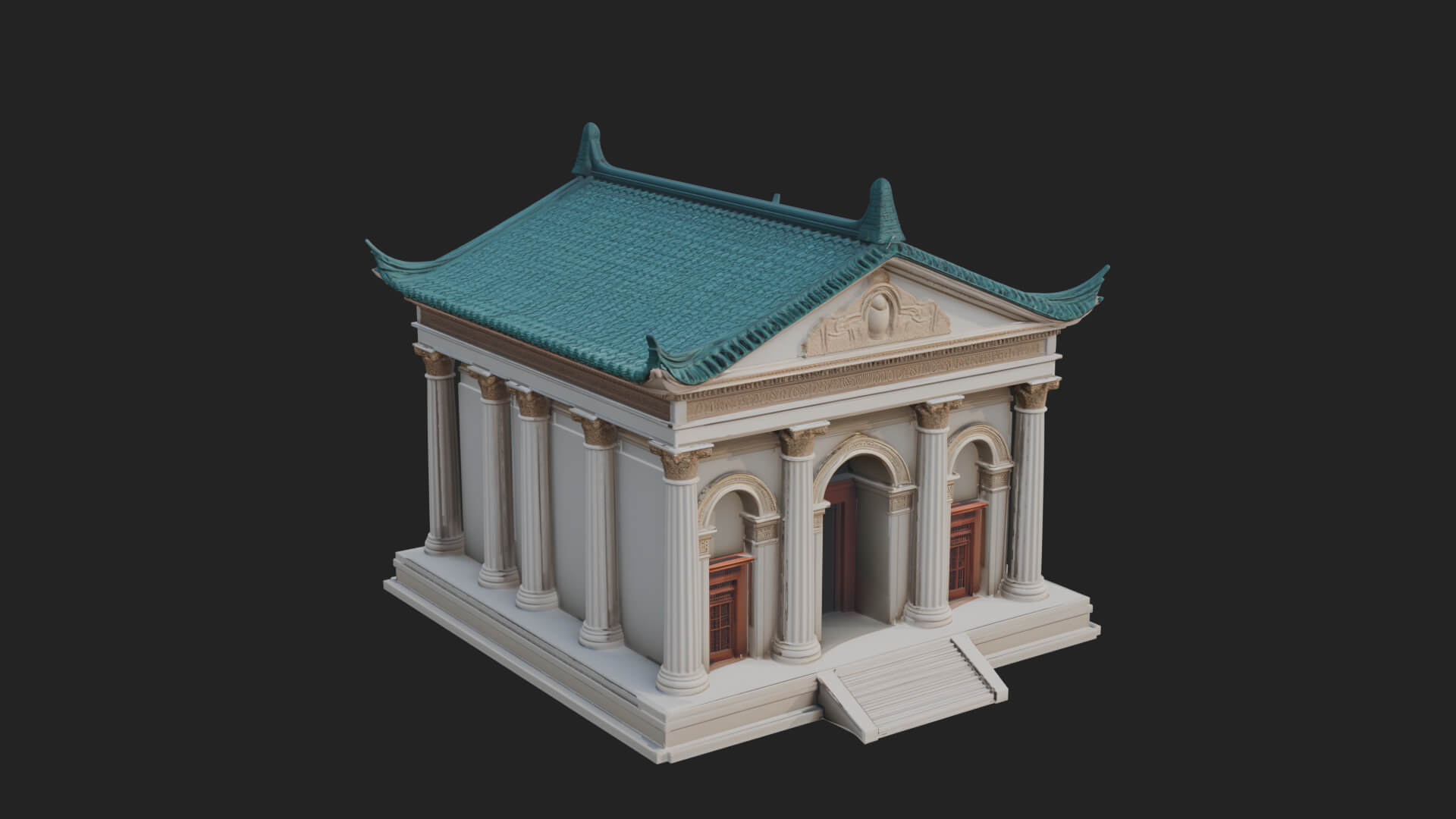 Oriental Colonnade Temple Design 1 3D Print Model 3D Model