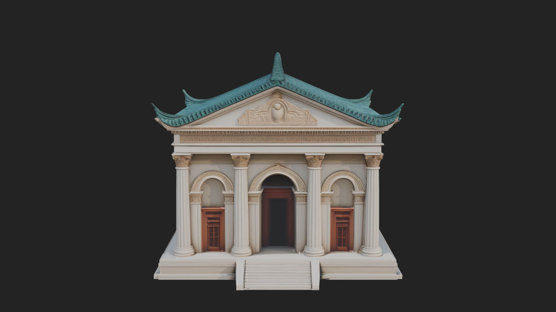 Oriental Colonnade Temple Design 1 3D Print Model 3D Model