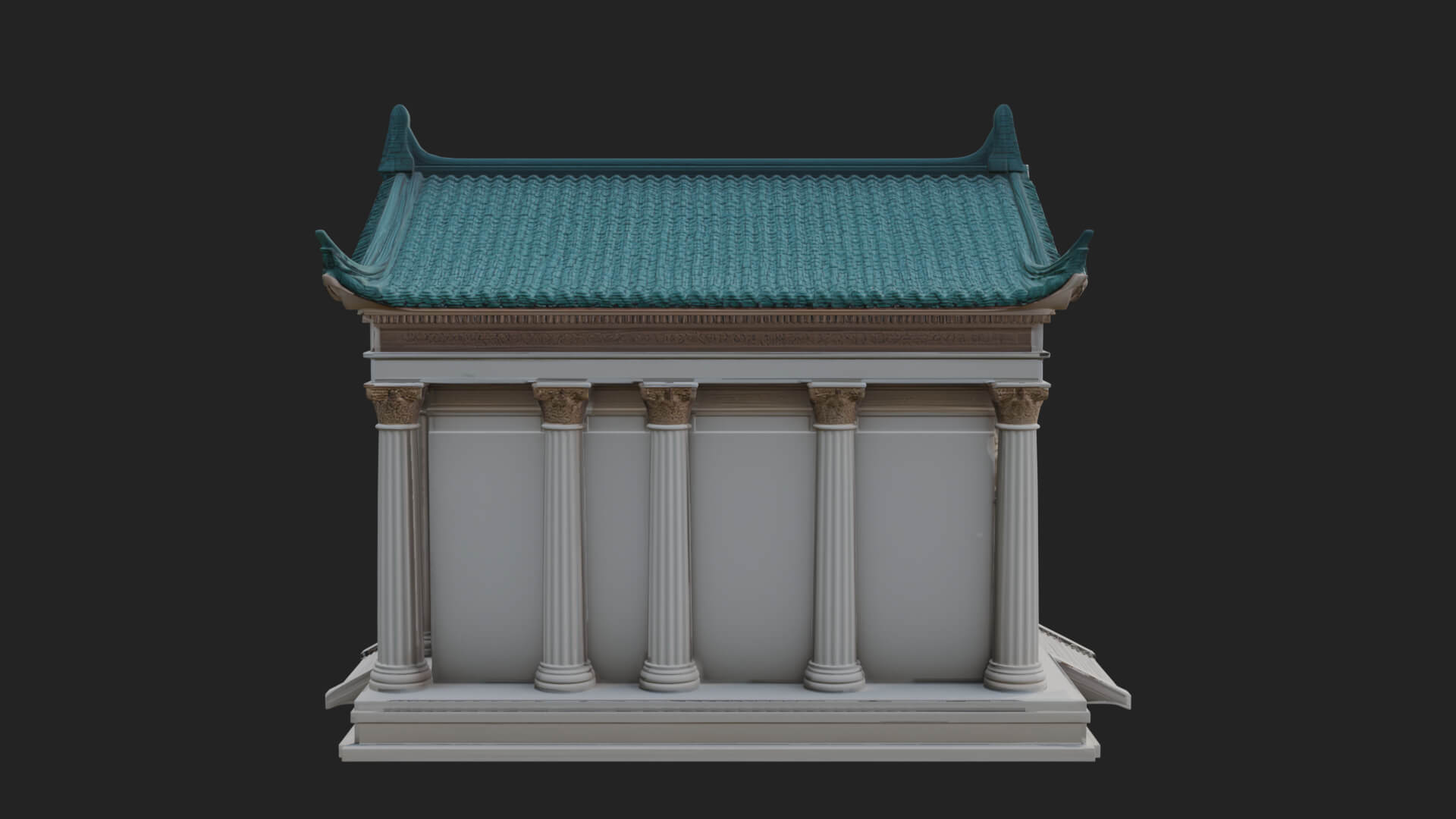 Oriental Colonnade Temple Design 1 3D Print Model 3D Model