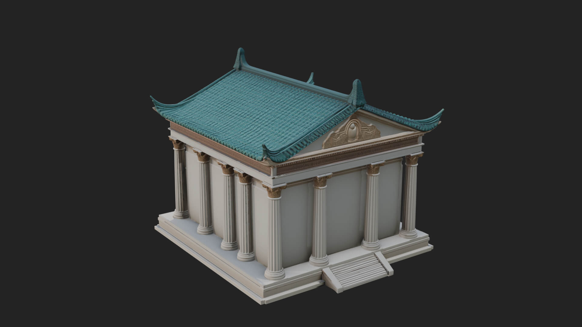Oriental Colonnade Temple Design 1 3D Print Model 3D Model
