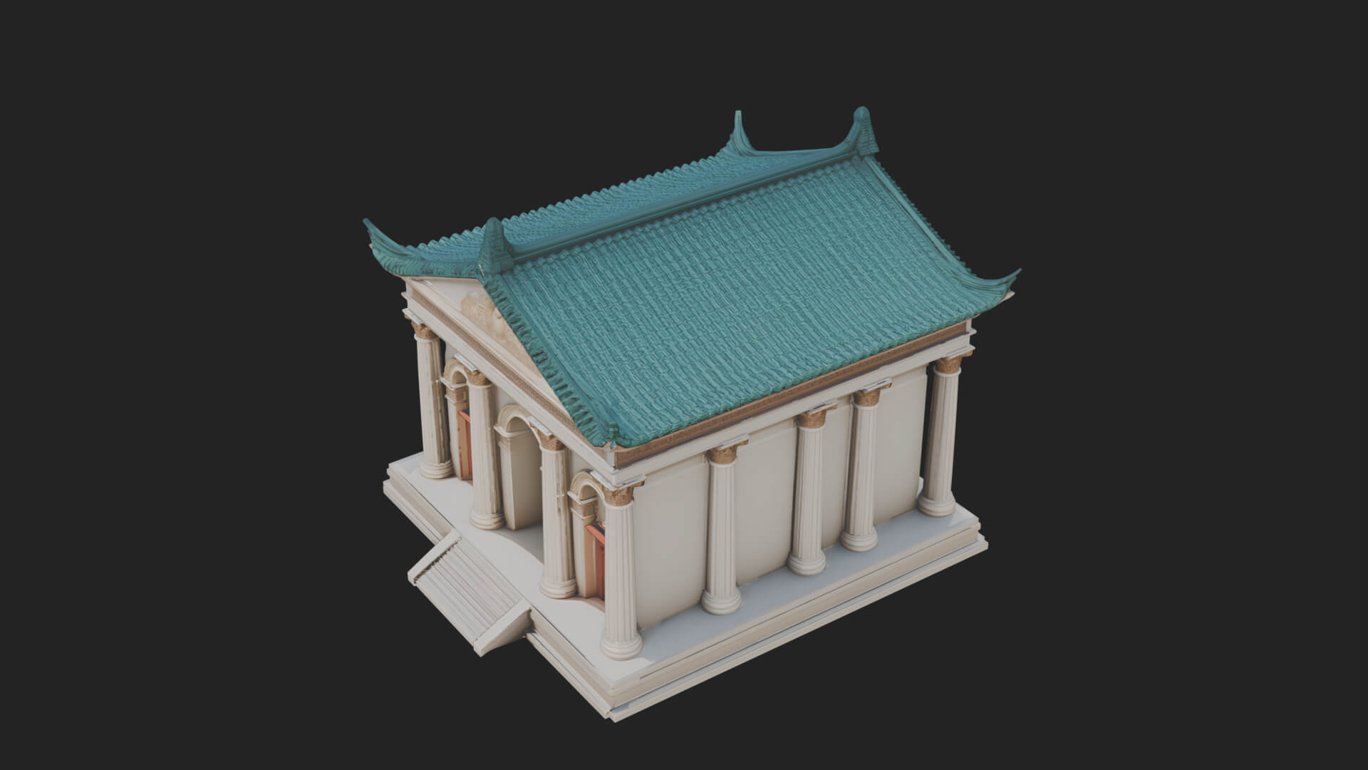 Oriental Colonnade Temple Design 1 3D Print Model 3D Model