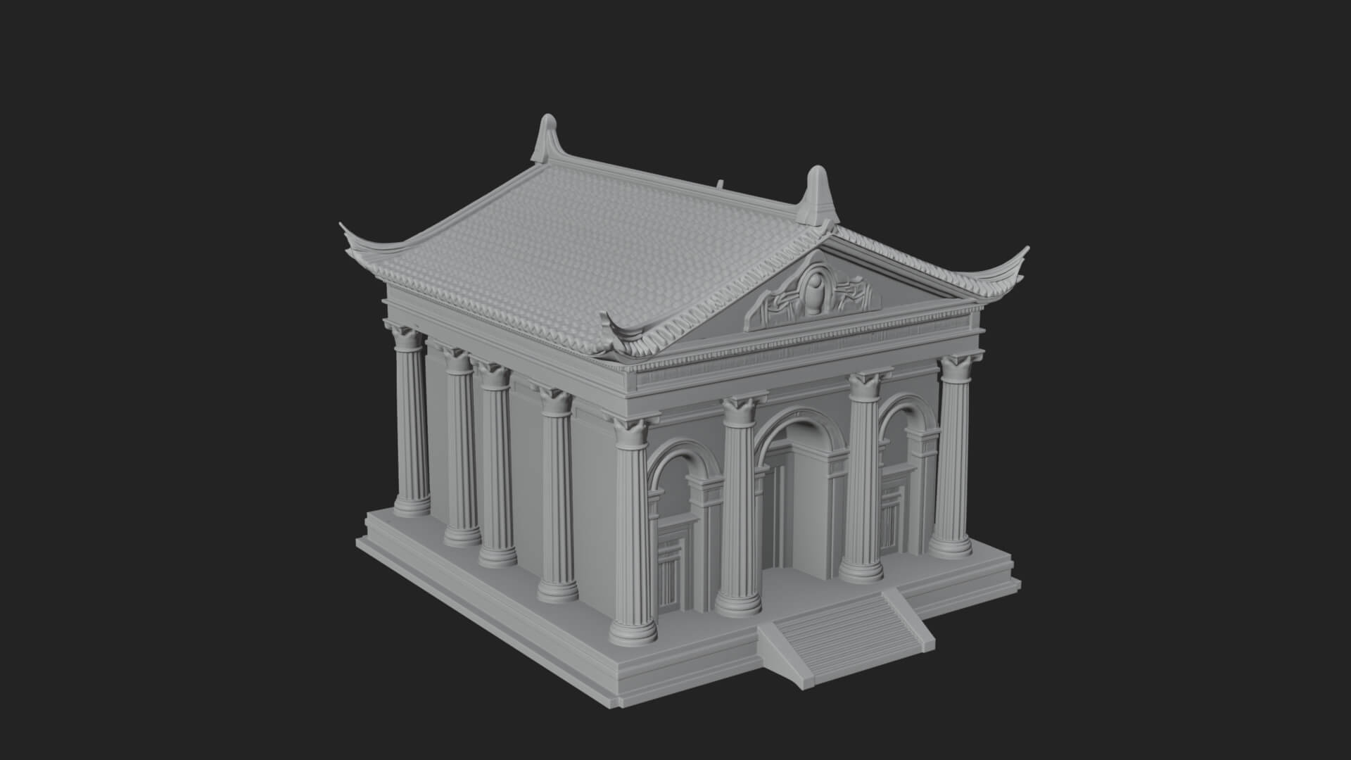 Oriental Colonnade Temple Design 1 3D Print Model 3D Model