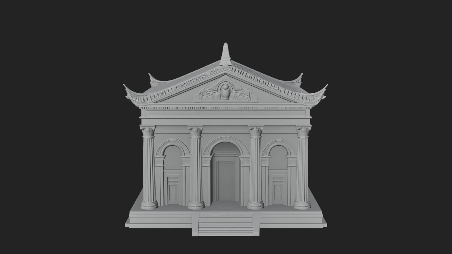 Oriental Colonnade Temple Design 1 3D Print Model 3D Model