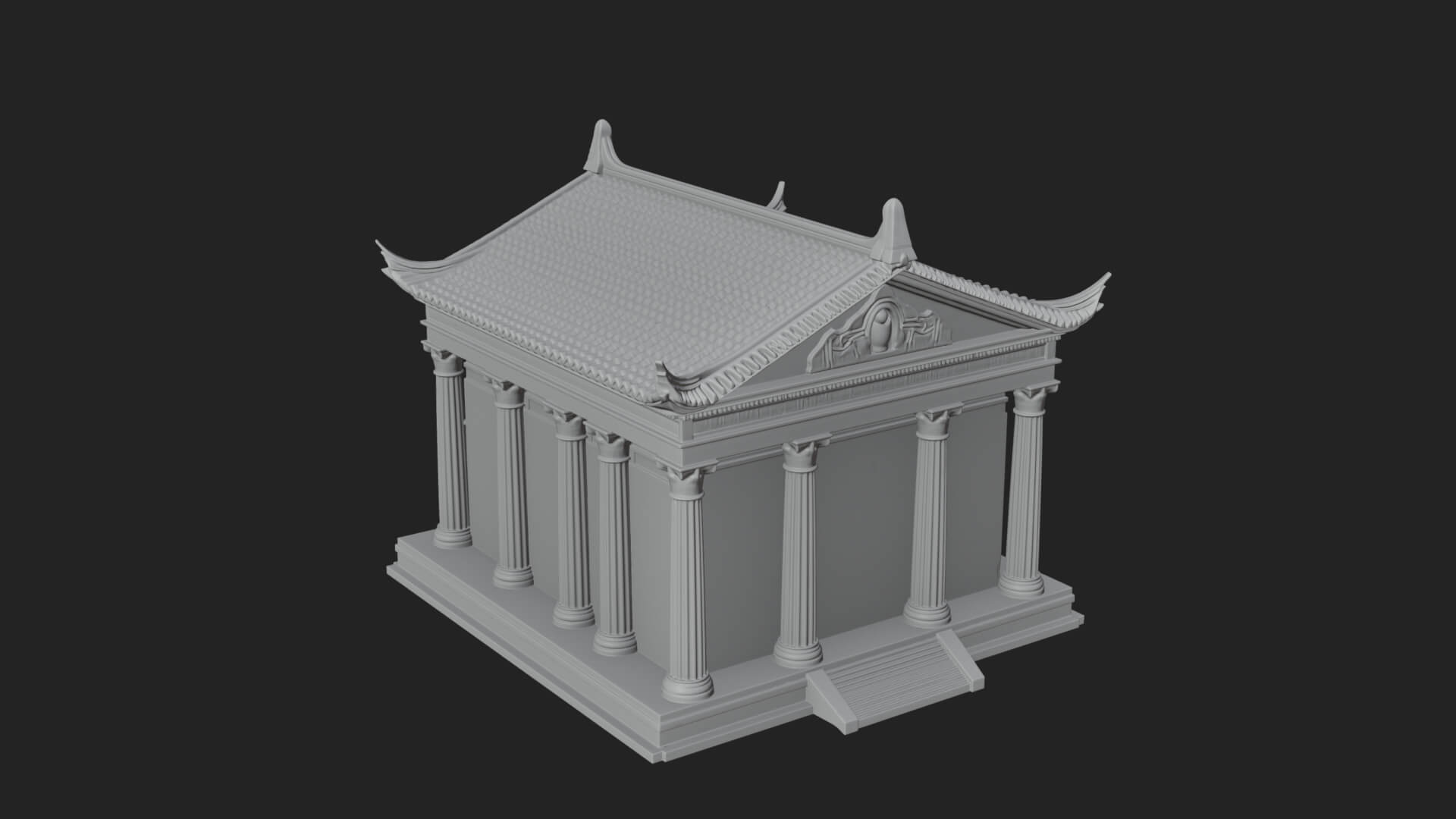 Oriental Colonnade Temple Design 1 3D Print Model 3D Model