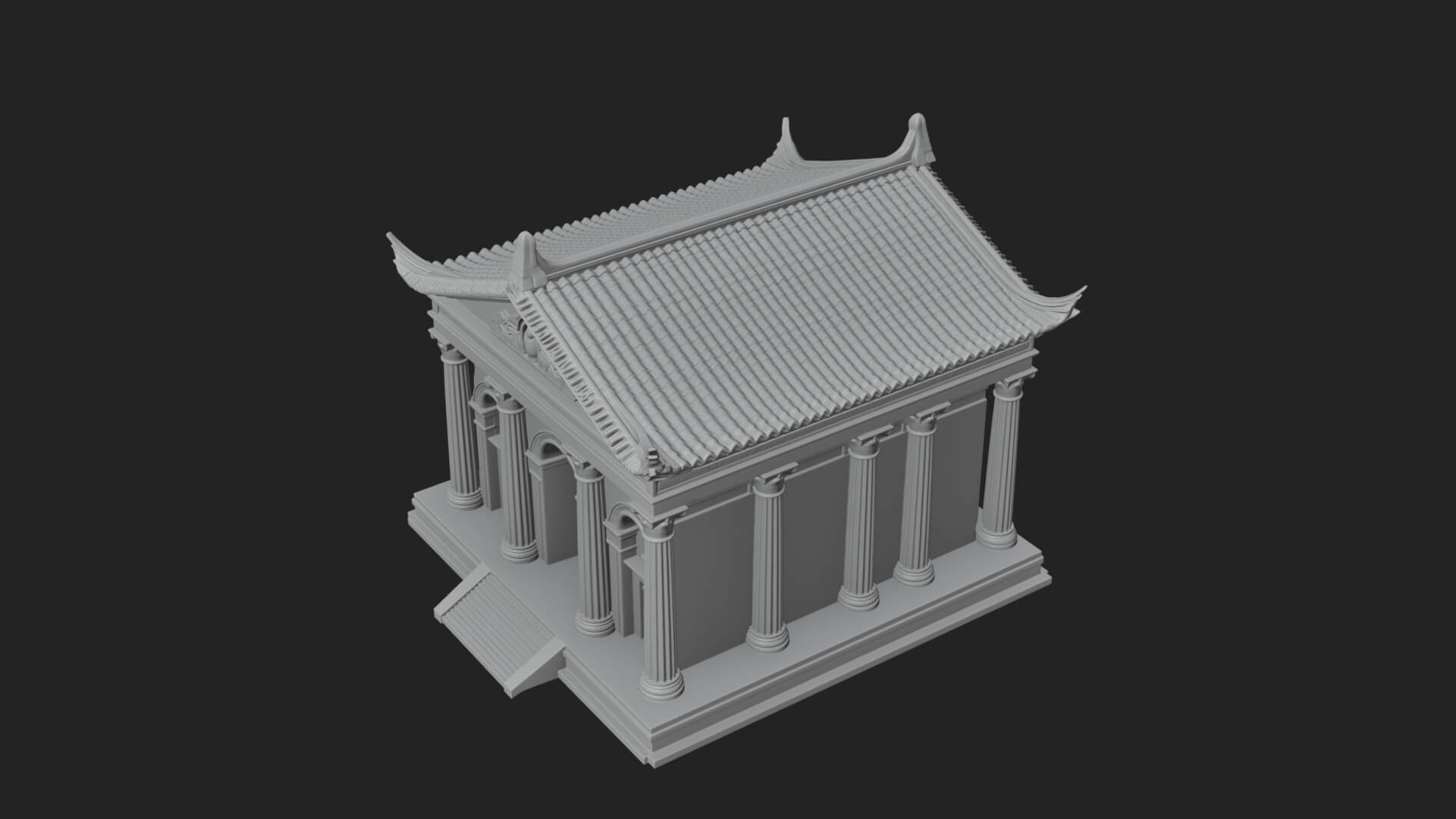Oriental Colonnade Temple Design 1 3D Print Model 3D Model