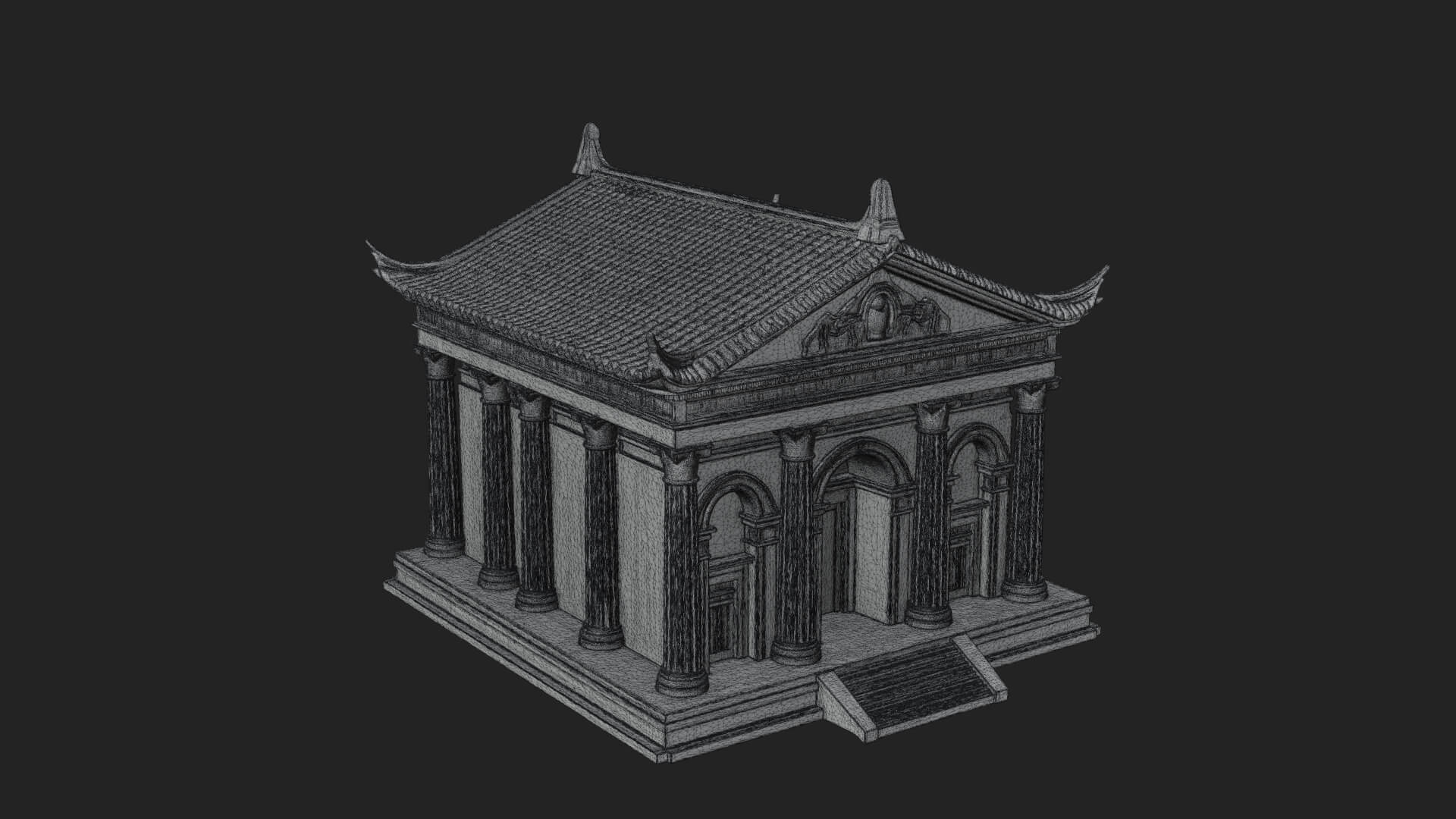 Oriental Colonnade Temple Design 1 3D Print Model 3D Model