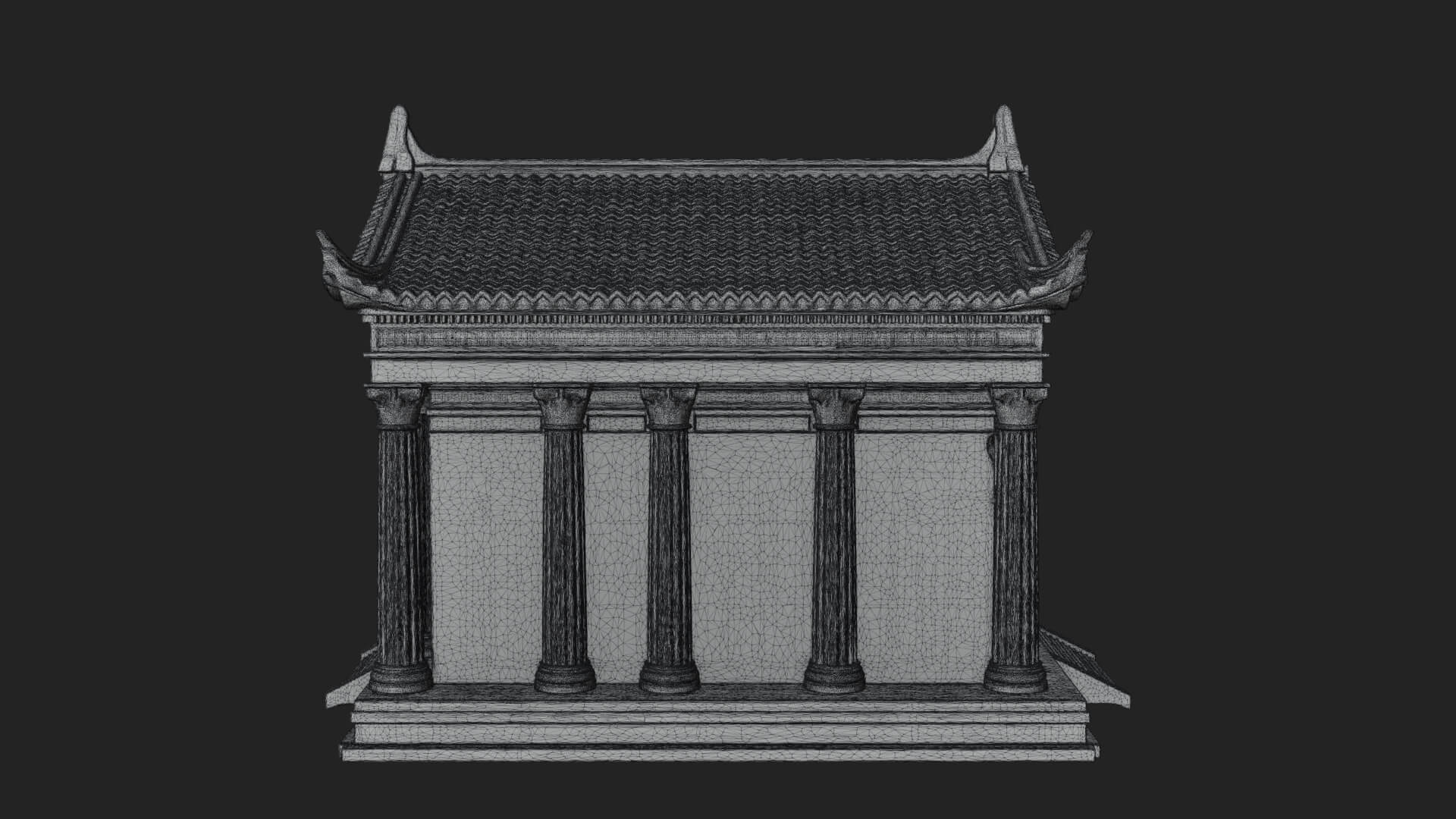 Oriental Colonnade Temple Design 1 3D Print Model 3D Model