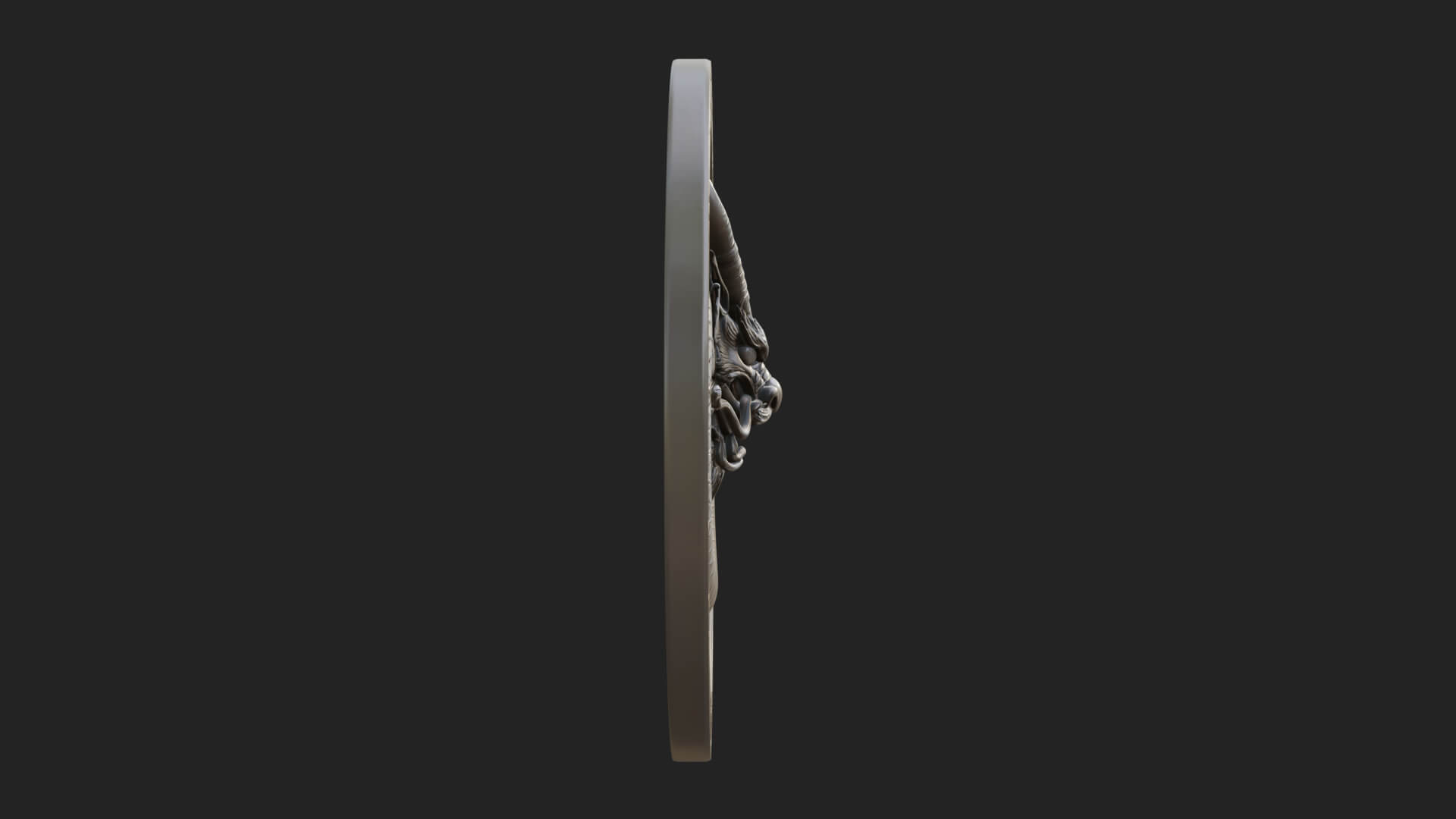 Oriental Dragon Oval Plaque Design 1 3D Print Model 3D Model
