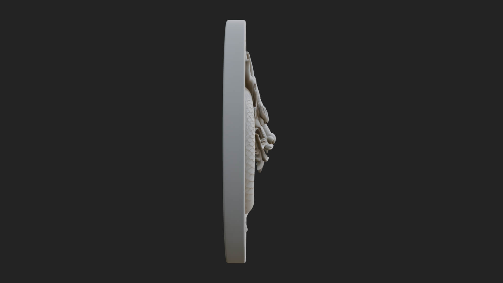 Oriental Dragon Oval Plaque Design 3 3D Print Model 3D Model