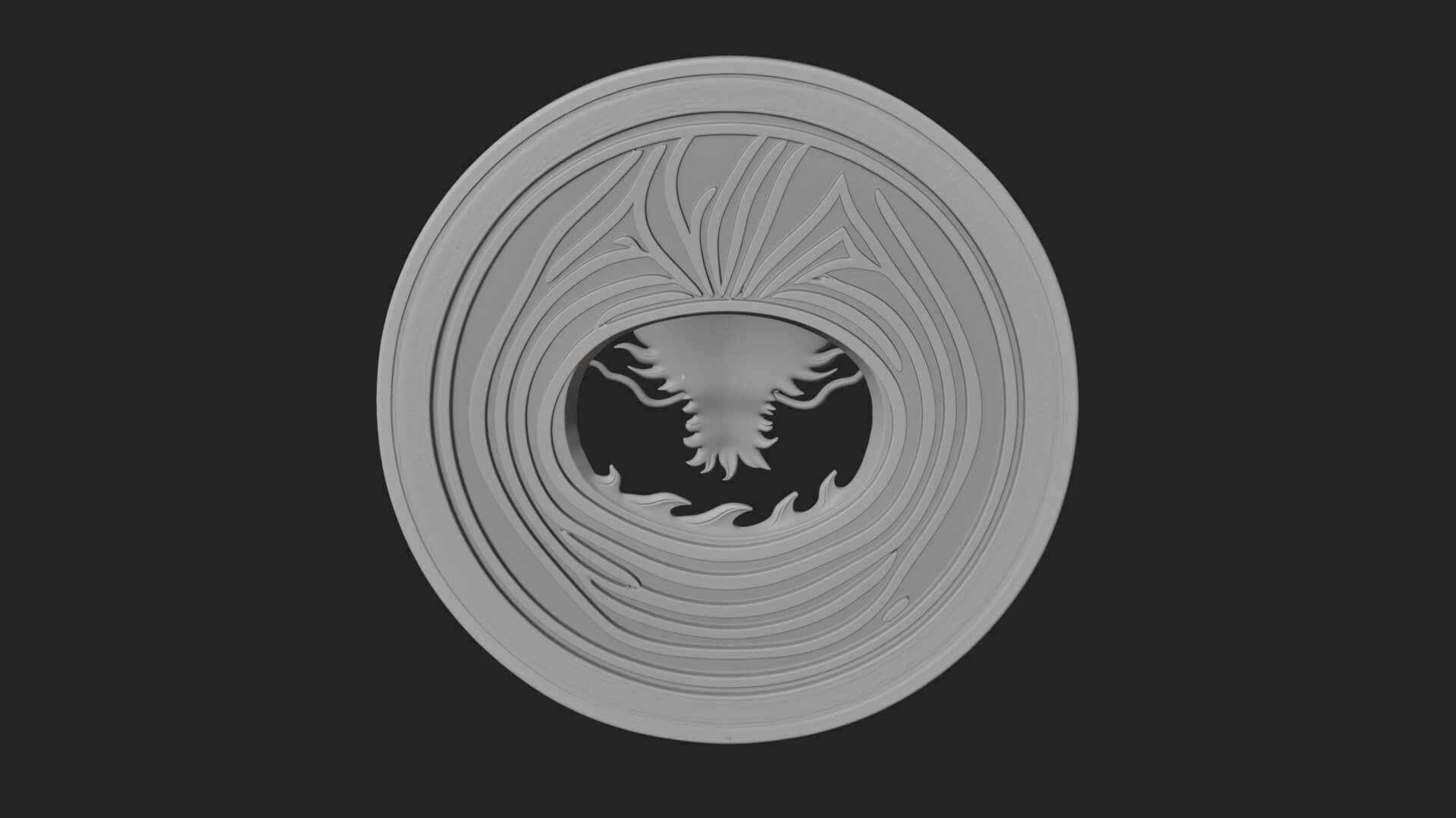 Oriental Dragon Oval Plaque Design 3 3D Print Model 3D Model