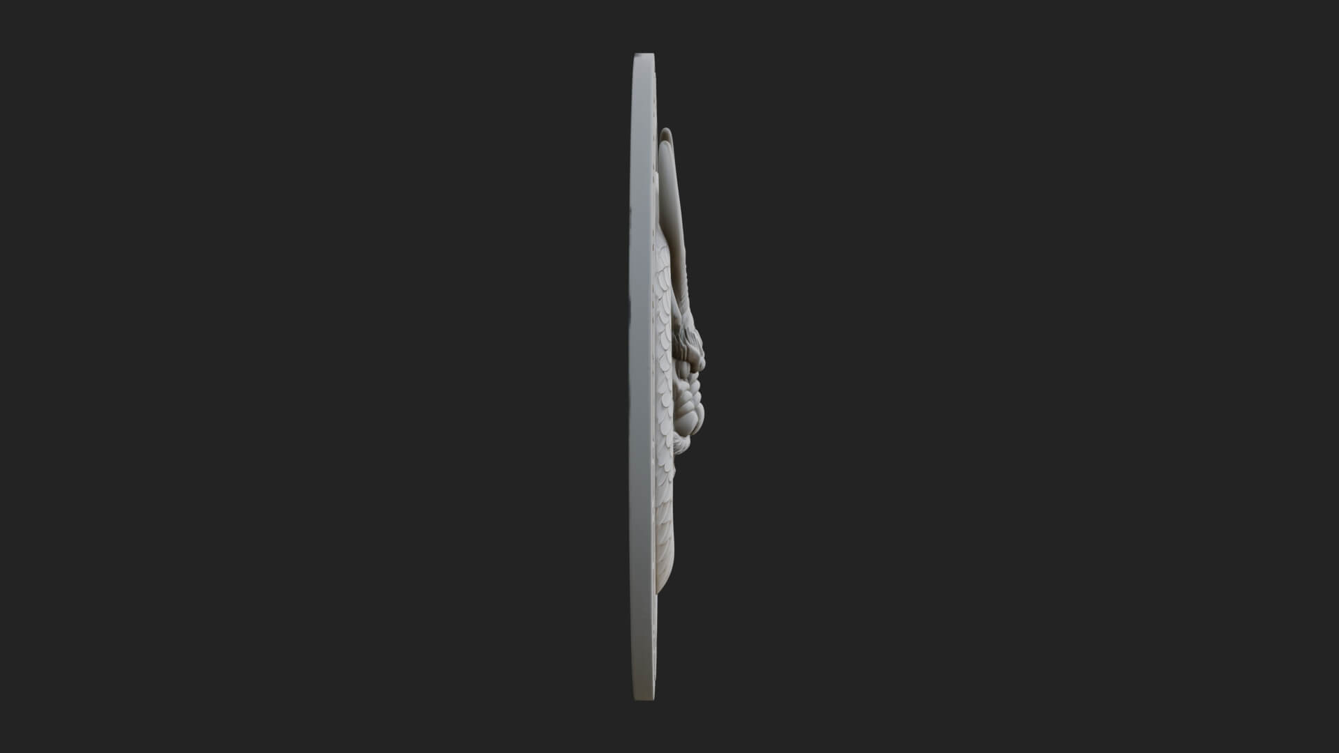 Oriental Dragon Oval Plaque Design 4 3D Print Model 3D Model