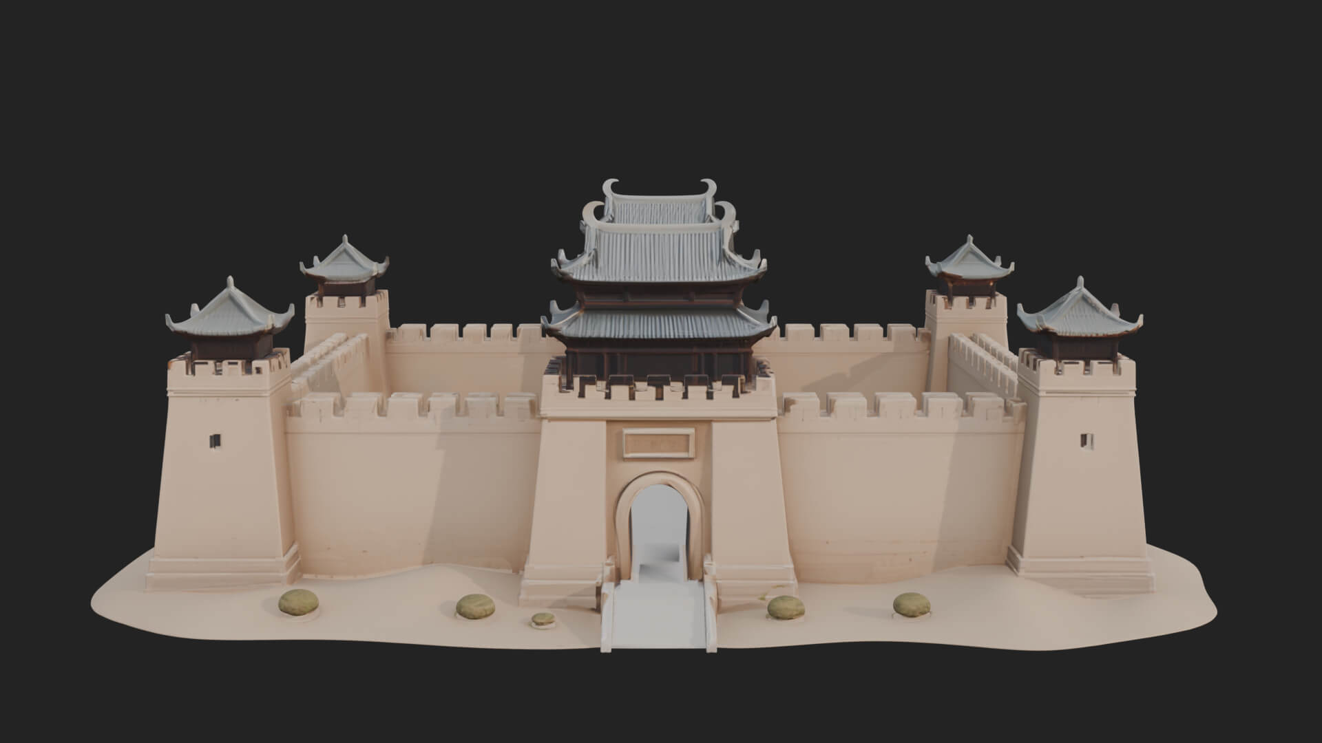 Oriental Fortress Castle Design 2 3D Print Model 3D Model