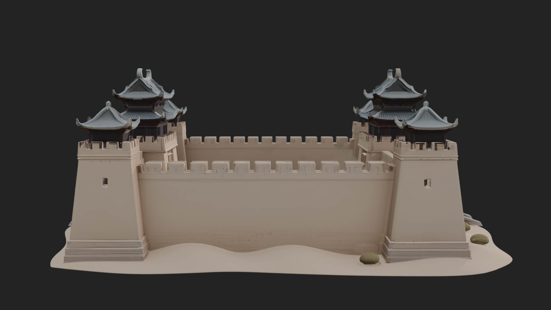Oriental Fortress Castle Design 2 3D Print Model 3D Model