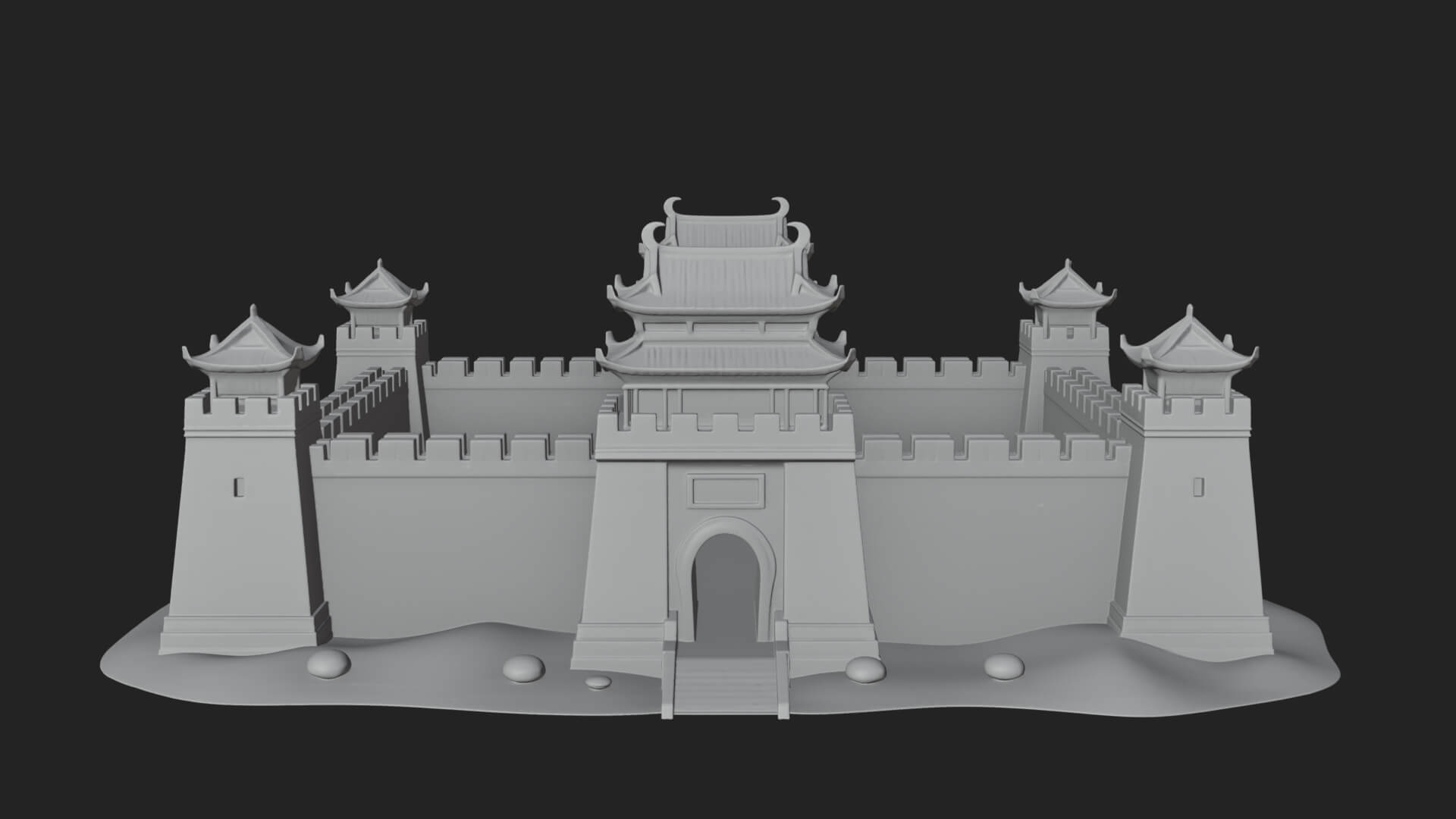 Oriental Fortress Castle Design 2 3D Print Model 3D Model
