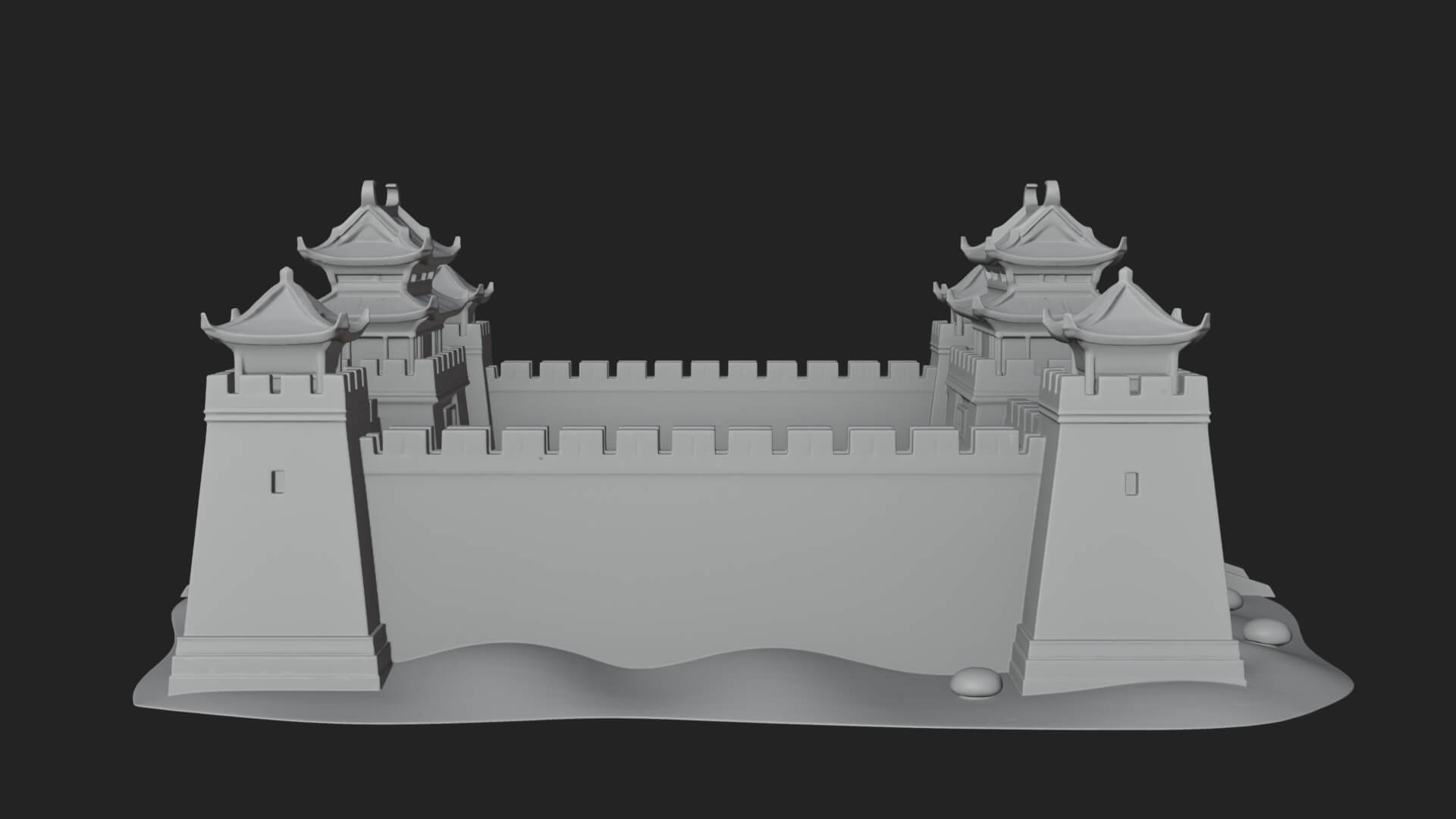 Oriental Fortress Castle Design 2 3D Print Model 3D Model