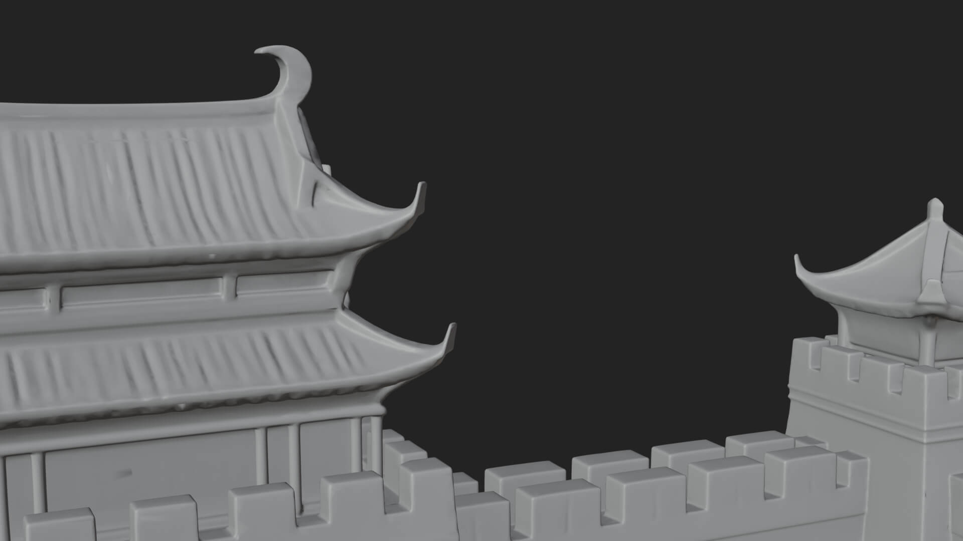 Oriental Fortress Castle Design 2 3D Print Model 3D Model
