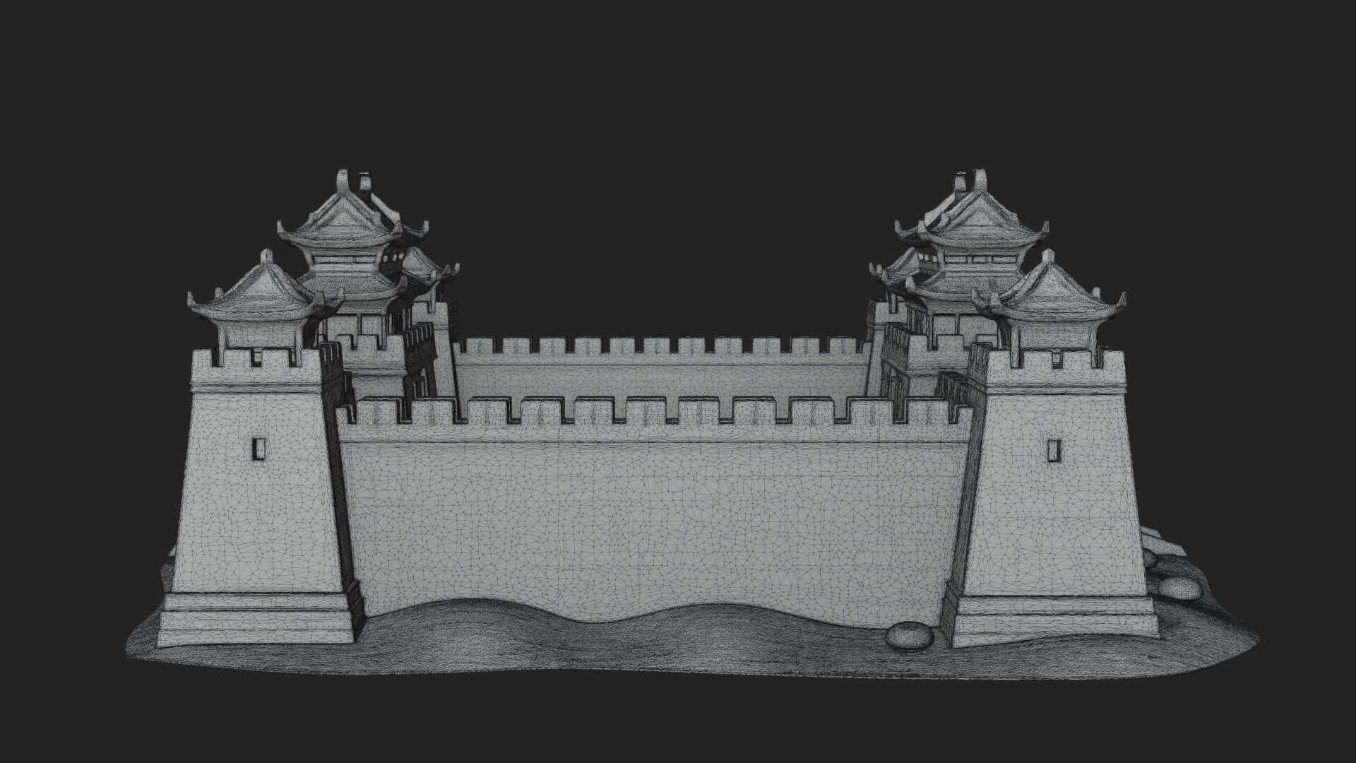 Oriental Fortress Castle Design 2 3D Print Model 3D Model