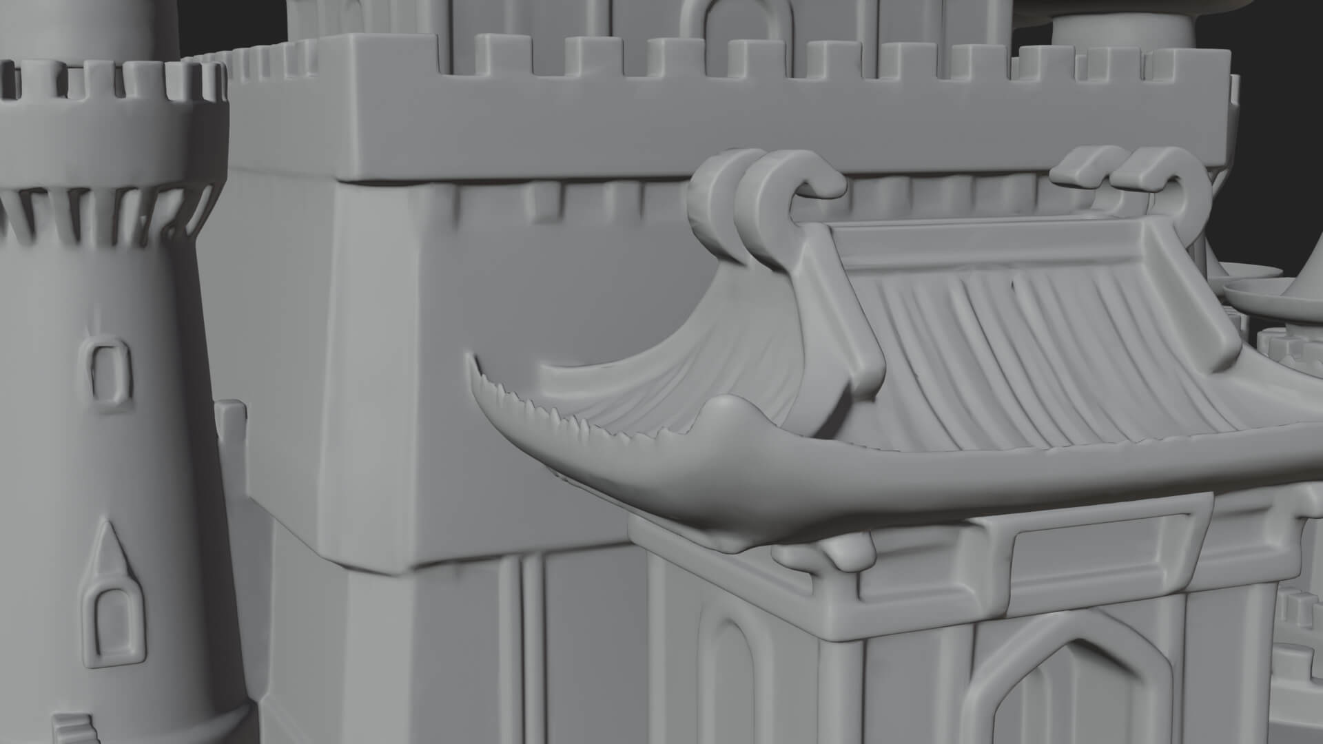 Oriental Fortress Castle Design 3 3D Print Model 3D Model