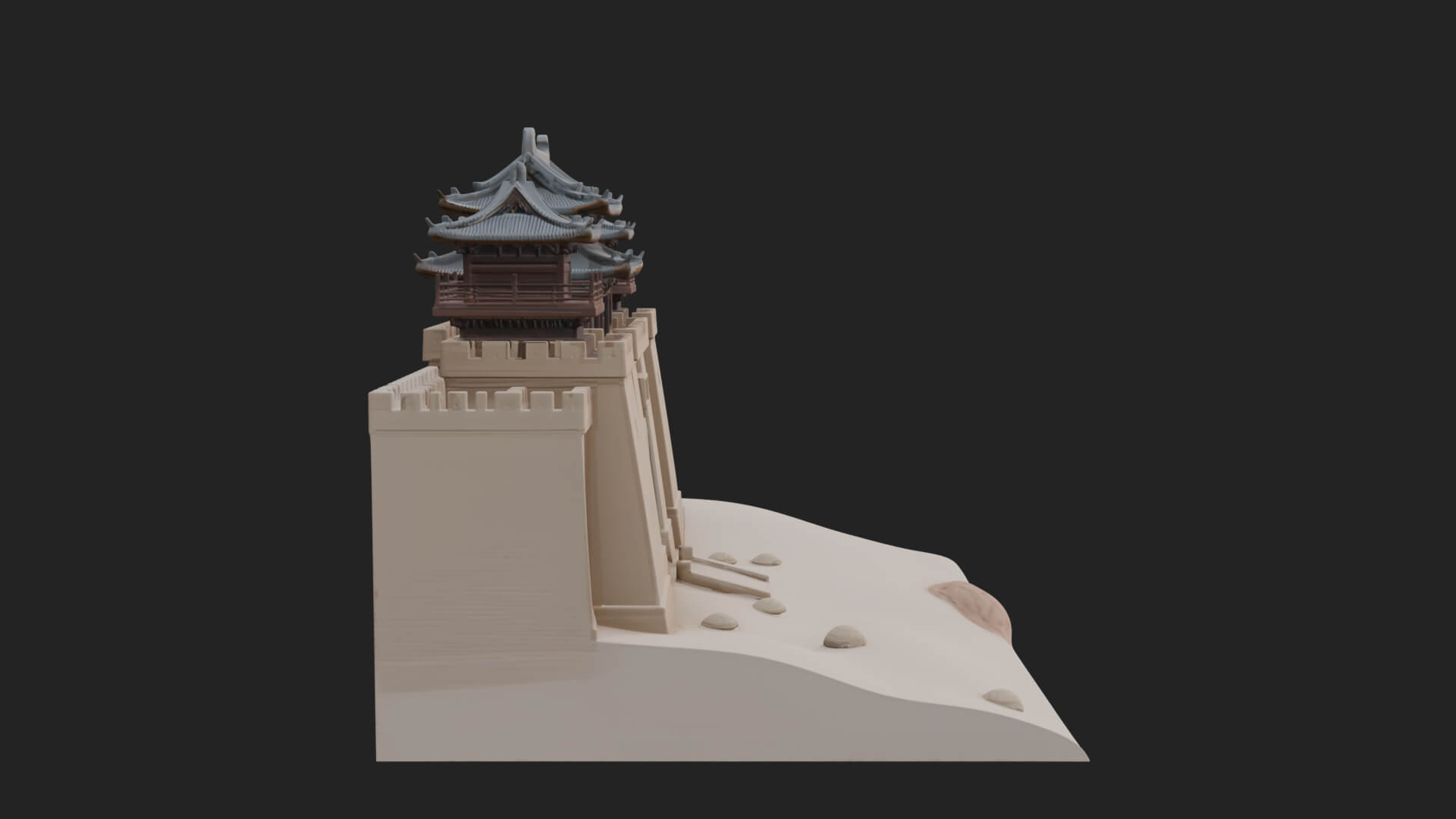 Oriental Fortress Castle Design 4 3D Print Model 3D Model