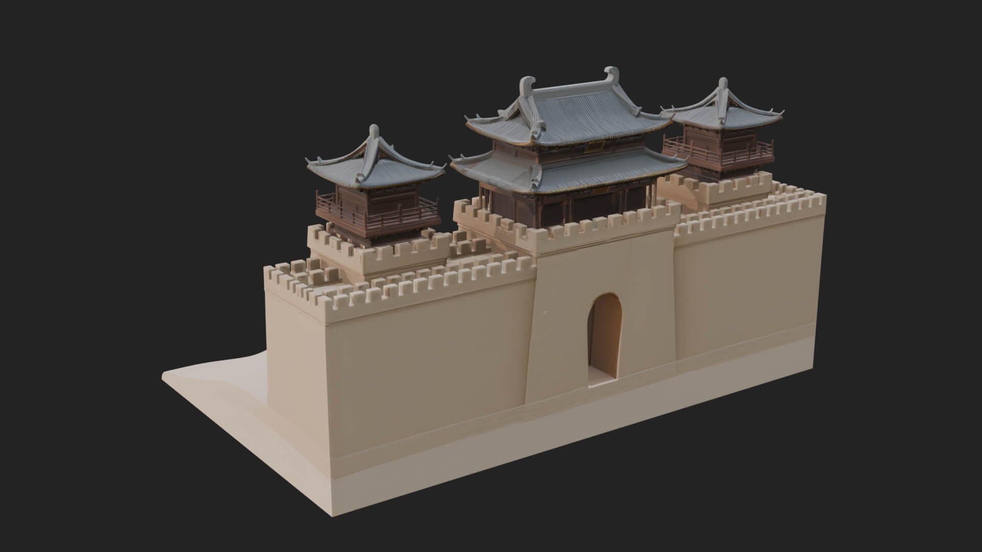 Oriental Fortress Castle Design 4 3D Print Model 3D Model