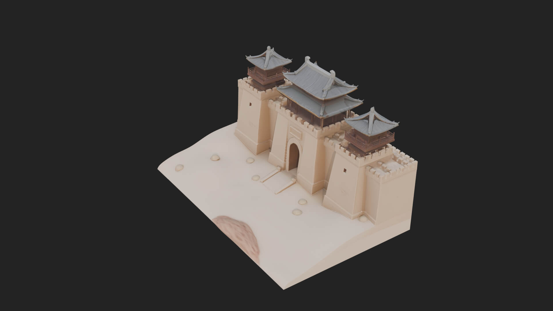Oriental Fortress Castle Design 4 3D Print Model 3D Model