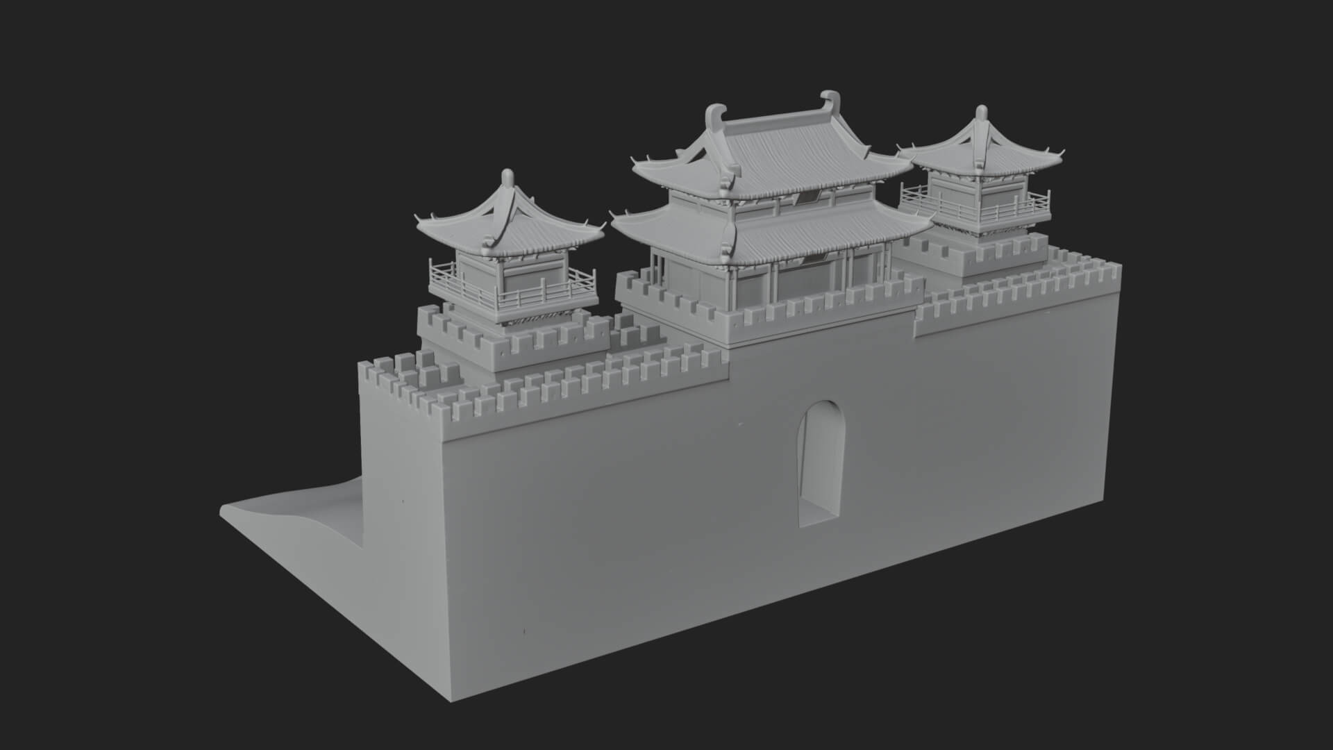 Oriental Fortress Castle Design 4 3D Print Model 3D Model