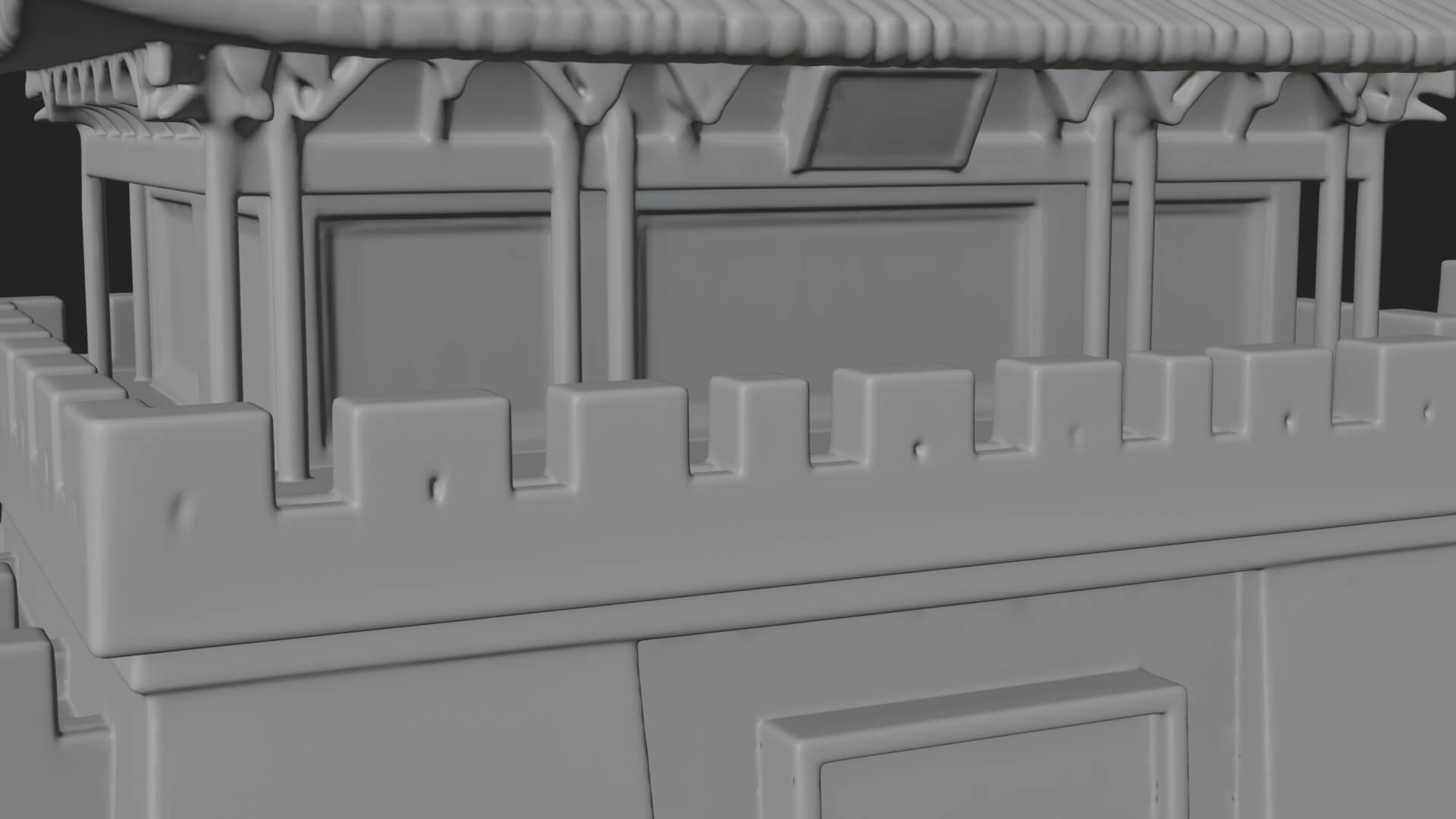 Oriental Fortress Castle Design 4 3D Print Model 3D Model