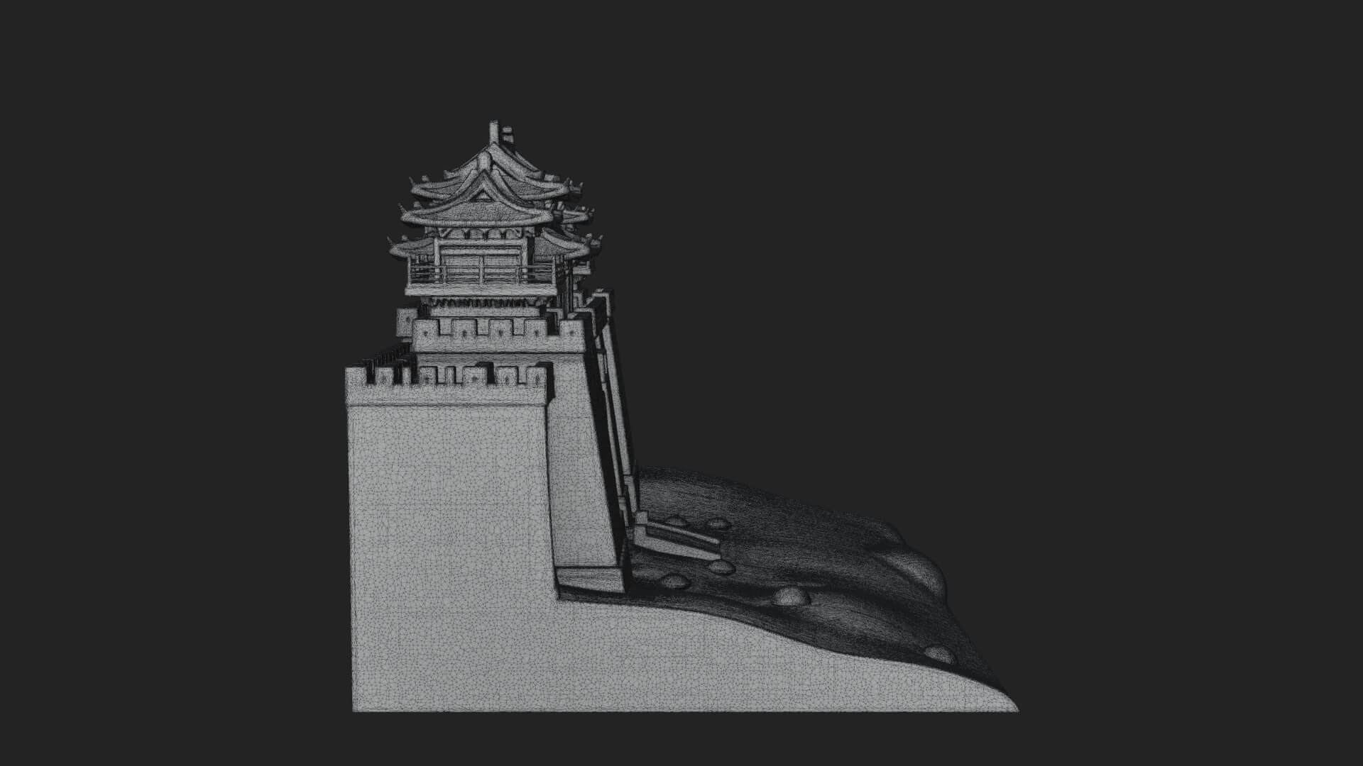 Oriental Fortress Castle Design 4 3D Print Model 3D Model
