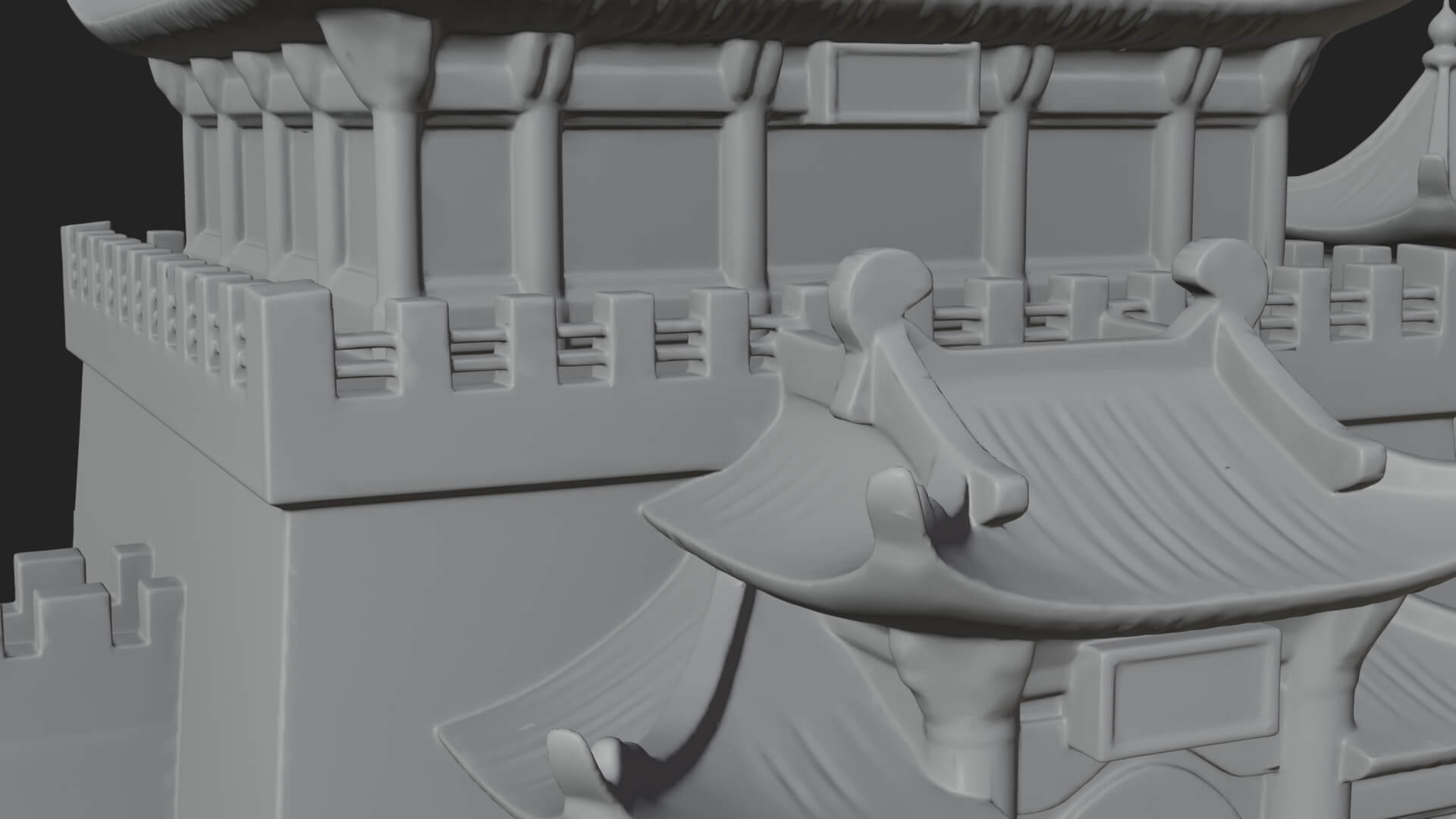 Oriental Fortress Castle Design 5 3D Print Model 3D Model