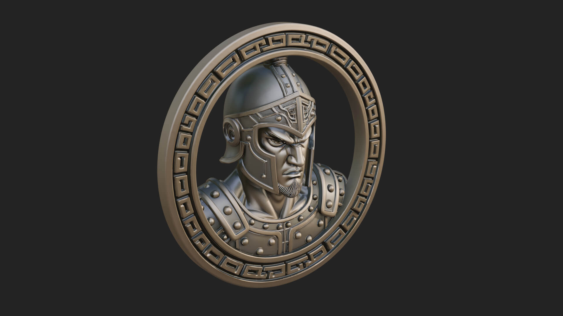 Oriental General Oval Plaque Design 1 3D Print Model 3D Model