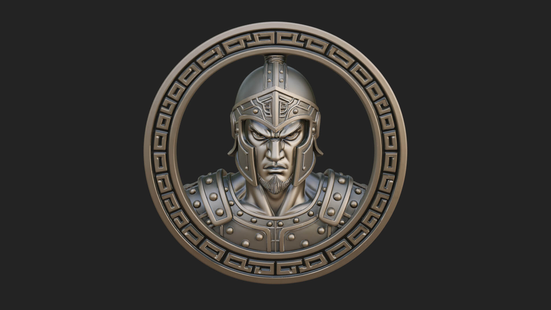 Oriental General Oval Plaque Design 1 3D Print Model 3D Model