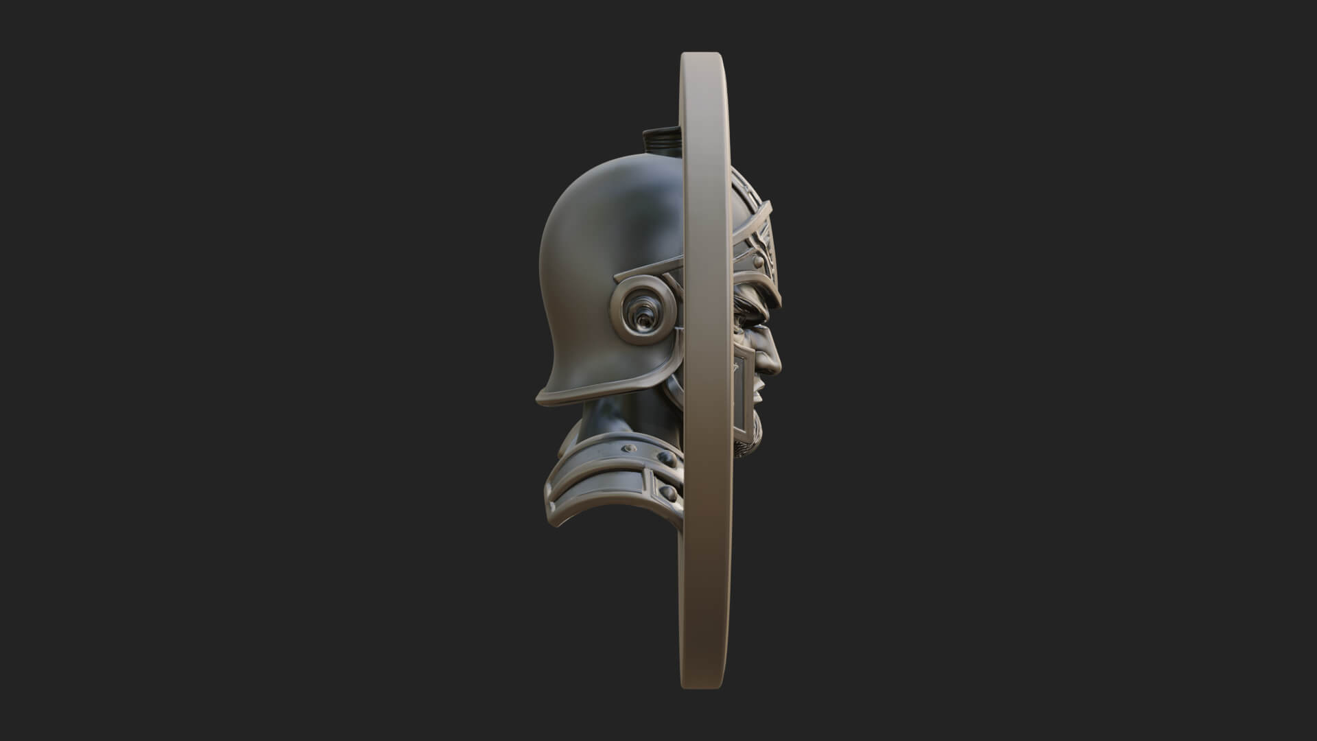 Oriental General Oval Plaque Design 1 3D Print Model 3D Model