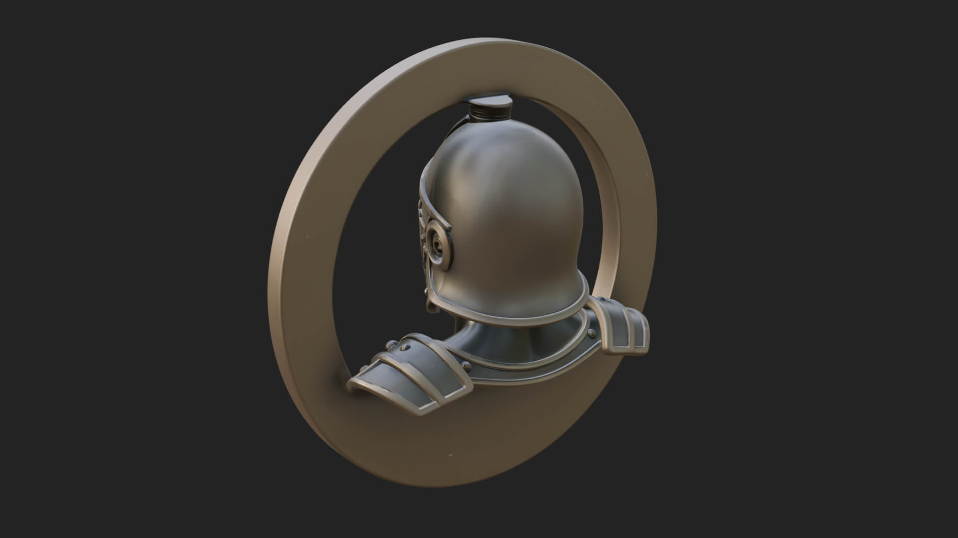Oriental General Oval Plaque Design 1 3D Print Model 3D Model