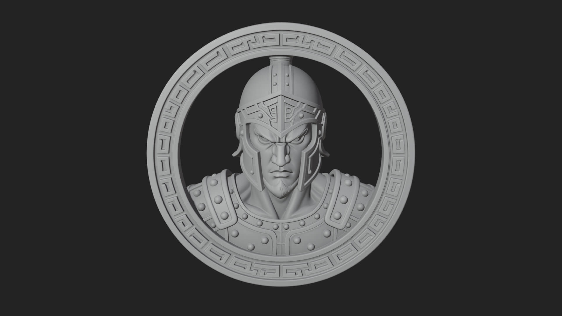 Oriental General Oval Plaque Design 1 3D Print Model 3D Model