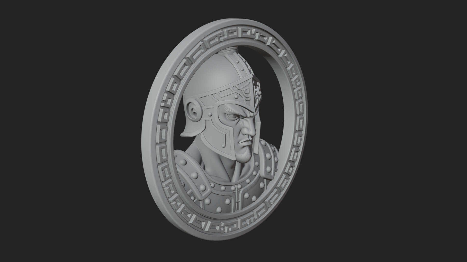 Oriental General Oval Plaque Design 1 3D Print Model 3D Model