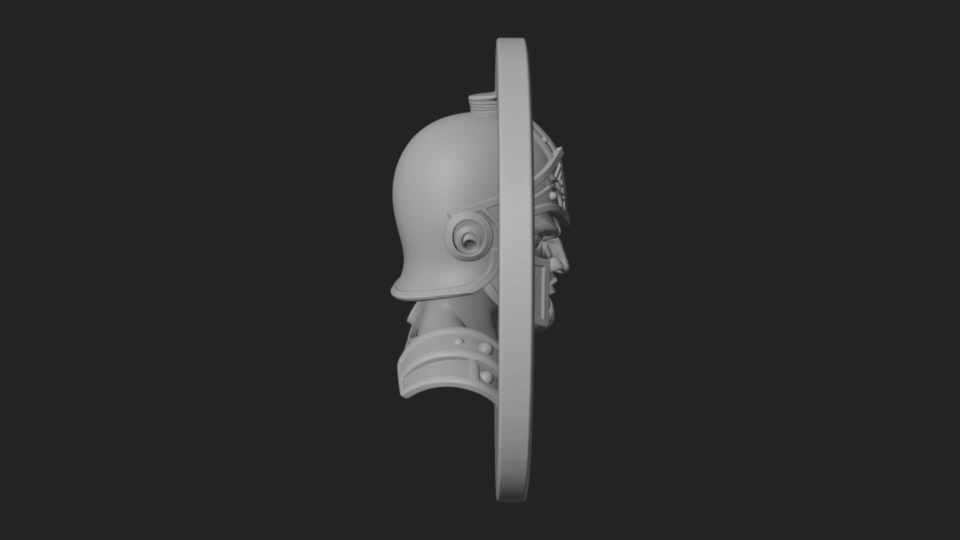 Oriental General Oval Plaque Design 1 3D Print Model 3D Model