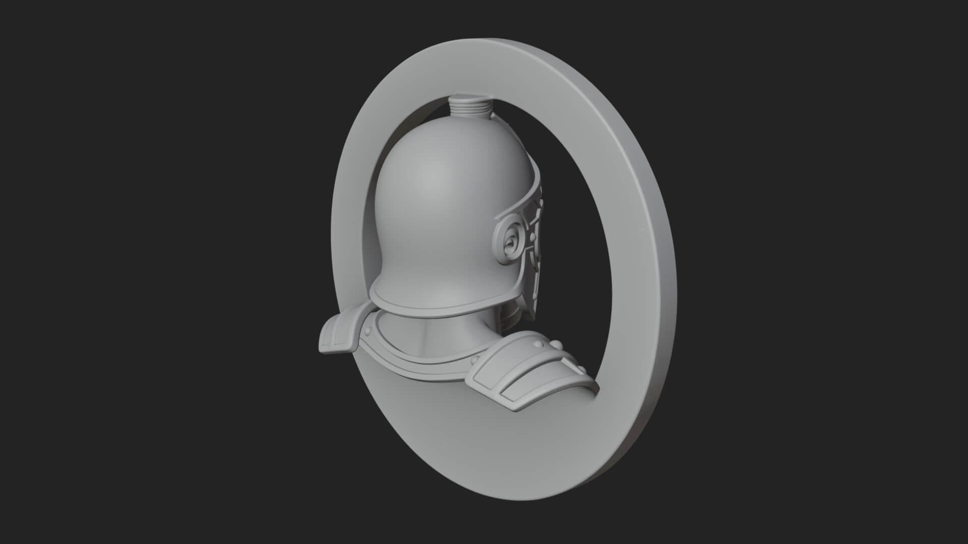 Oriental General Oval Plaque Design 1 3D Print Model 3D Model