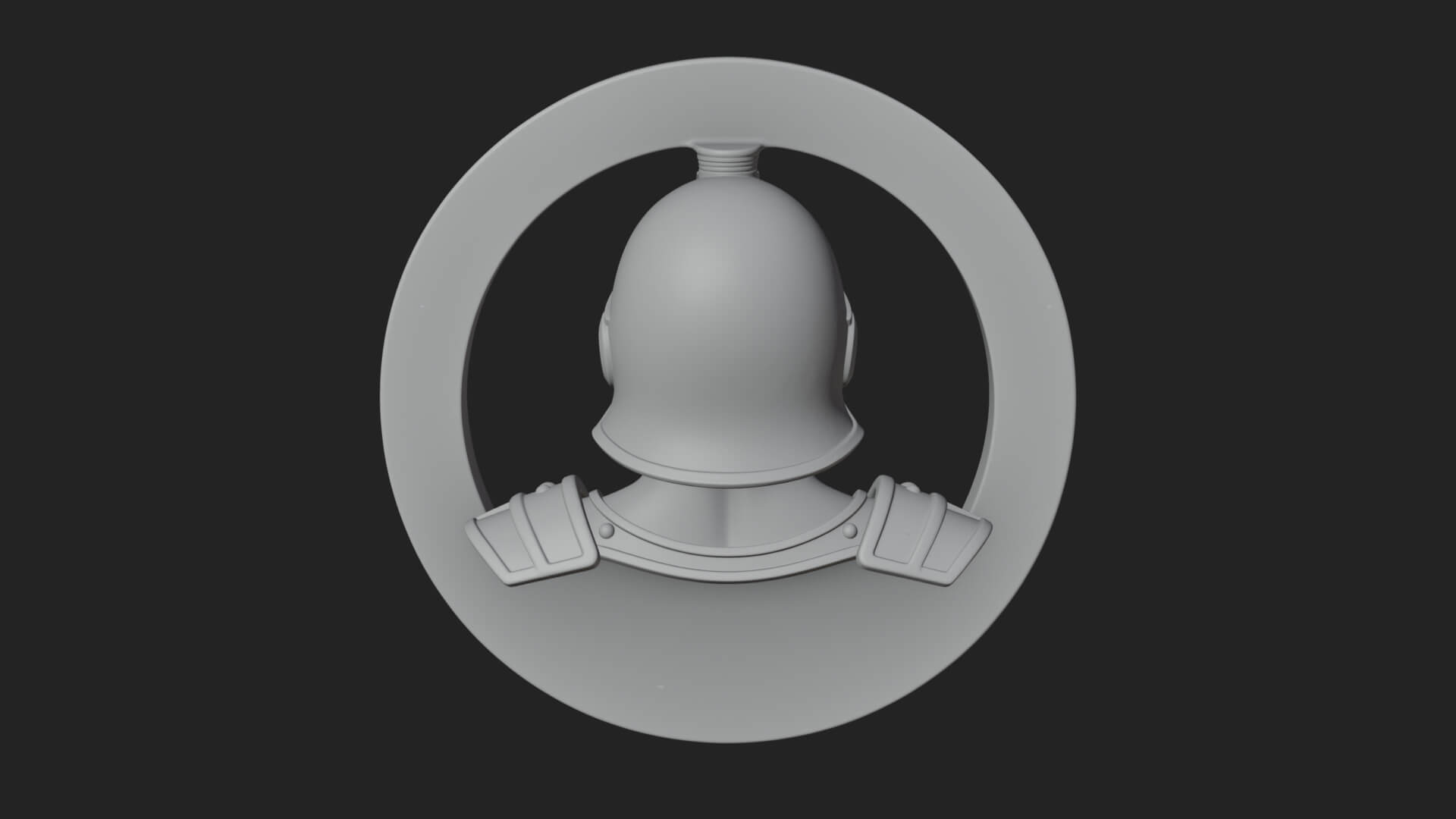 Oriental General Oval Plaque Design 1 3D Print Model 3D Model