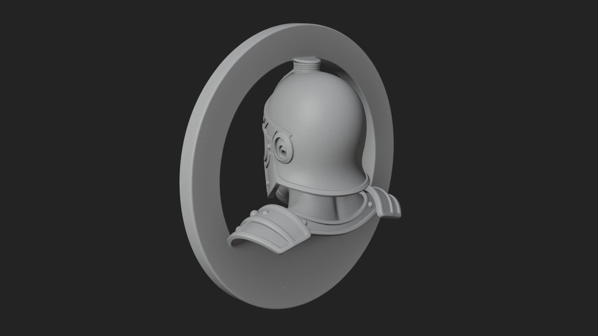 Oriental General Oval Plaque Design 1 3D Print Model 3D Model