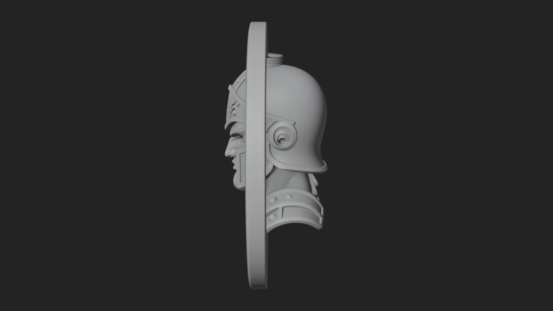 Oriental General Oval Plaque Design 1 3D Print Model 3D Model