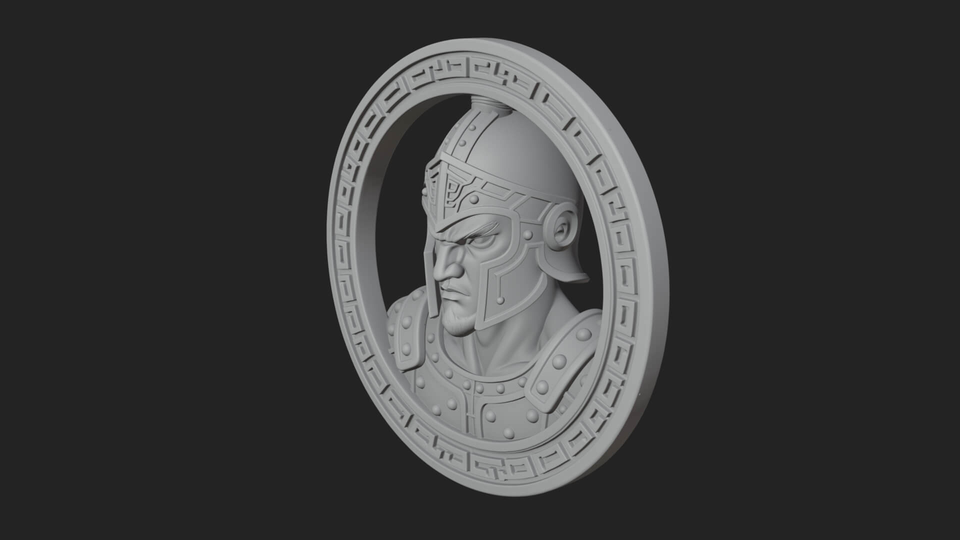 Oriental General Oval Plaque Design 1 3D Print Model 3D Model