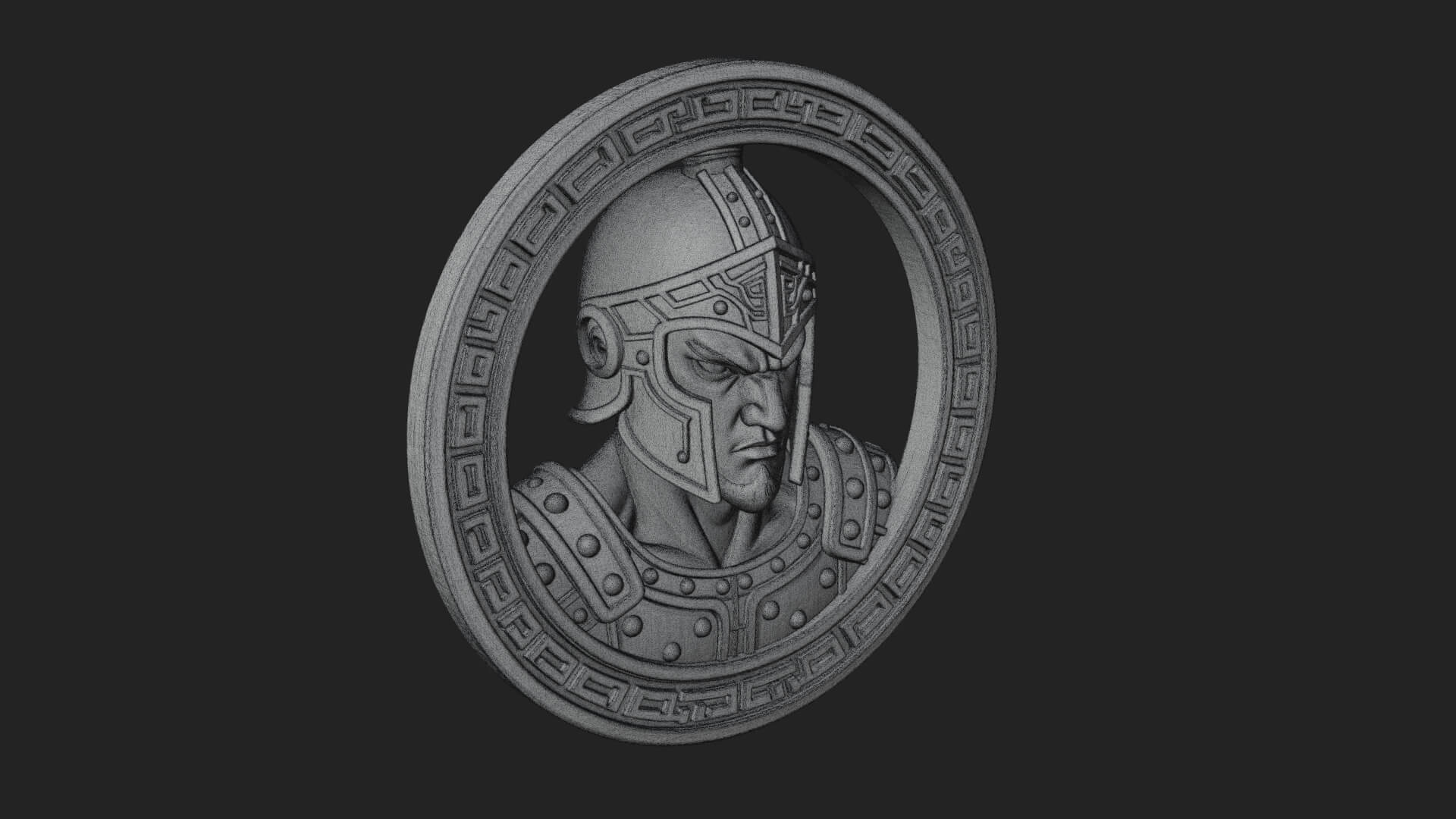 Oriental General Oval Plaque Design 1 3D Print Model 3D Model