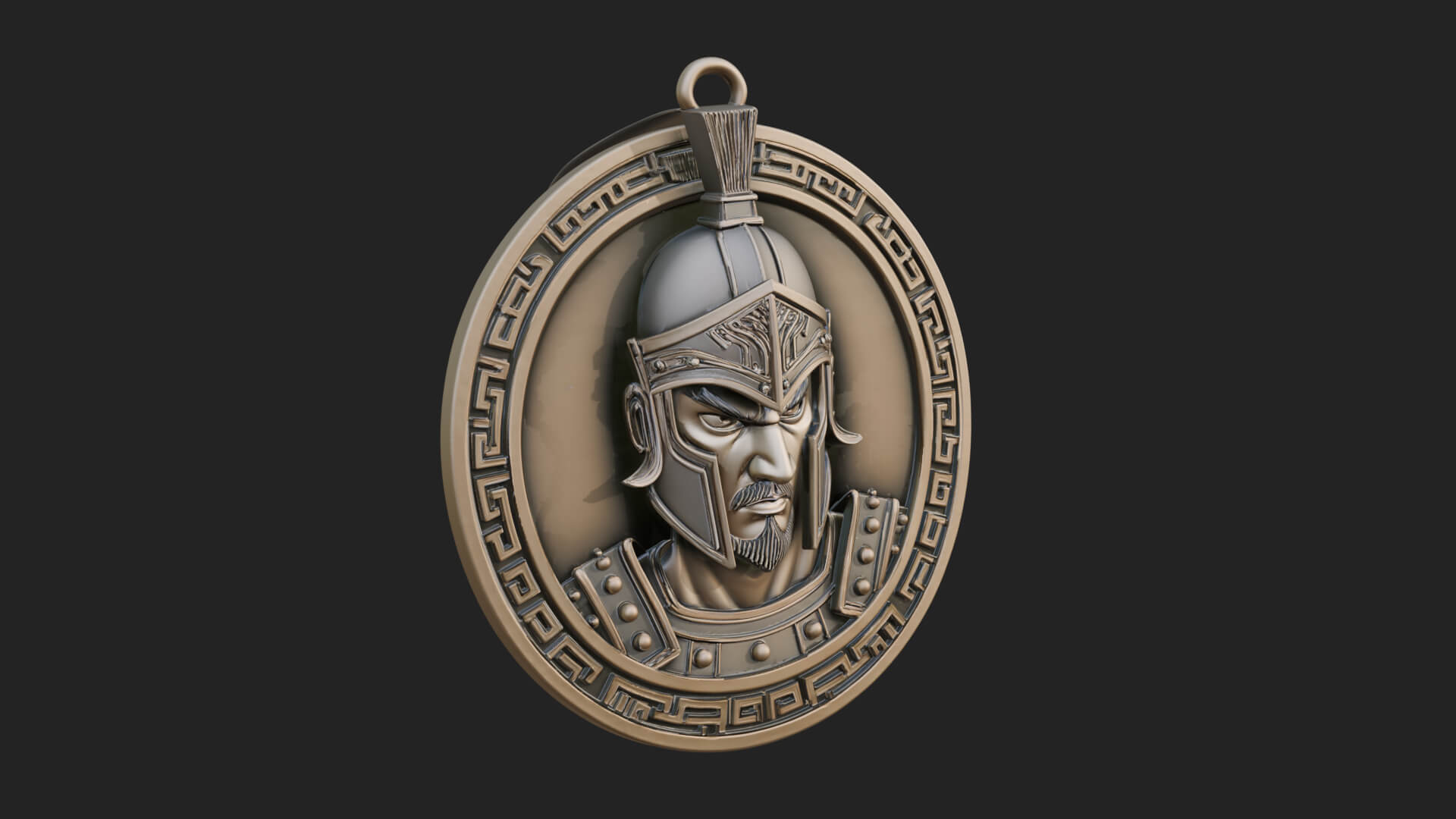 Oriental General Oval Plaque Design 2 3D Print Model 3D Model