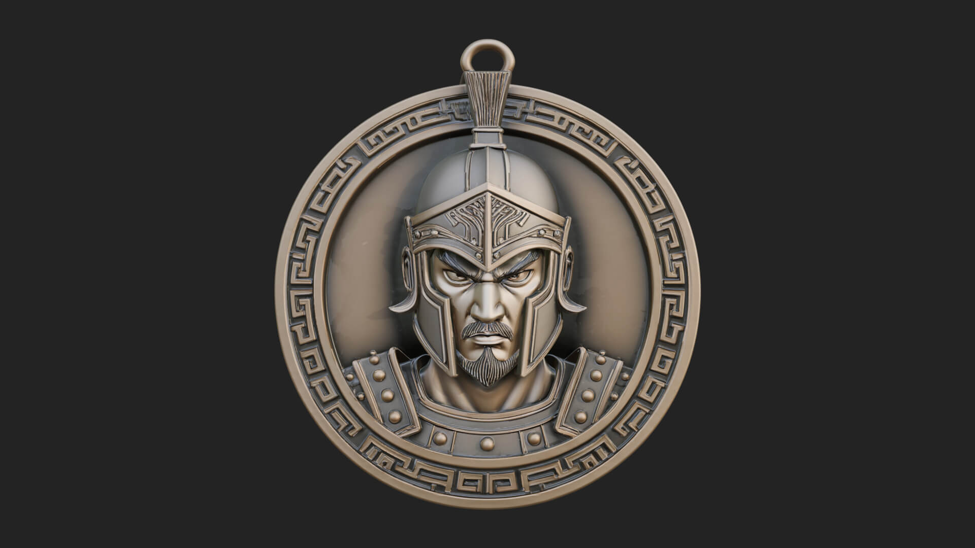 Oriental General Oval Plaque Design 2 3D Print Model 3D Model