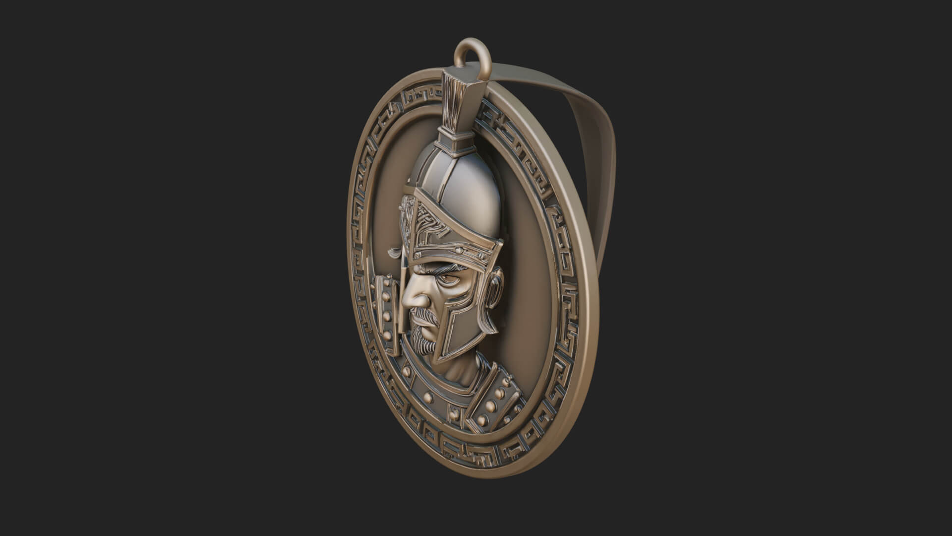 Oriental General Oval Plaque Design 2 3D Print Model 3D Model