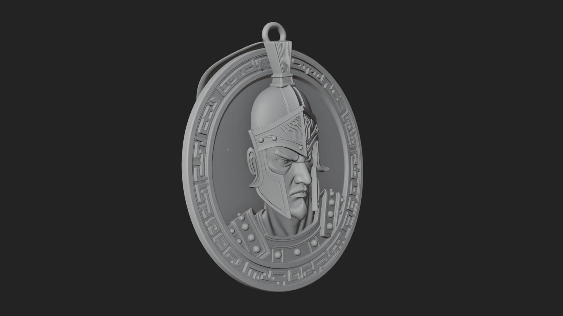 Oriental General Oval Plaque Design 2 3D Print Model 3D Model