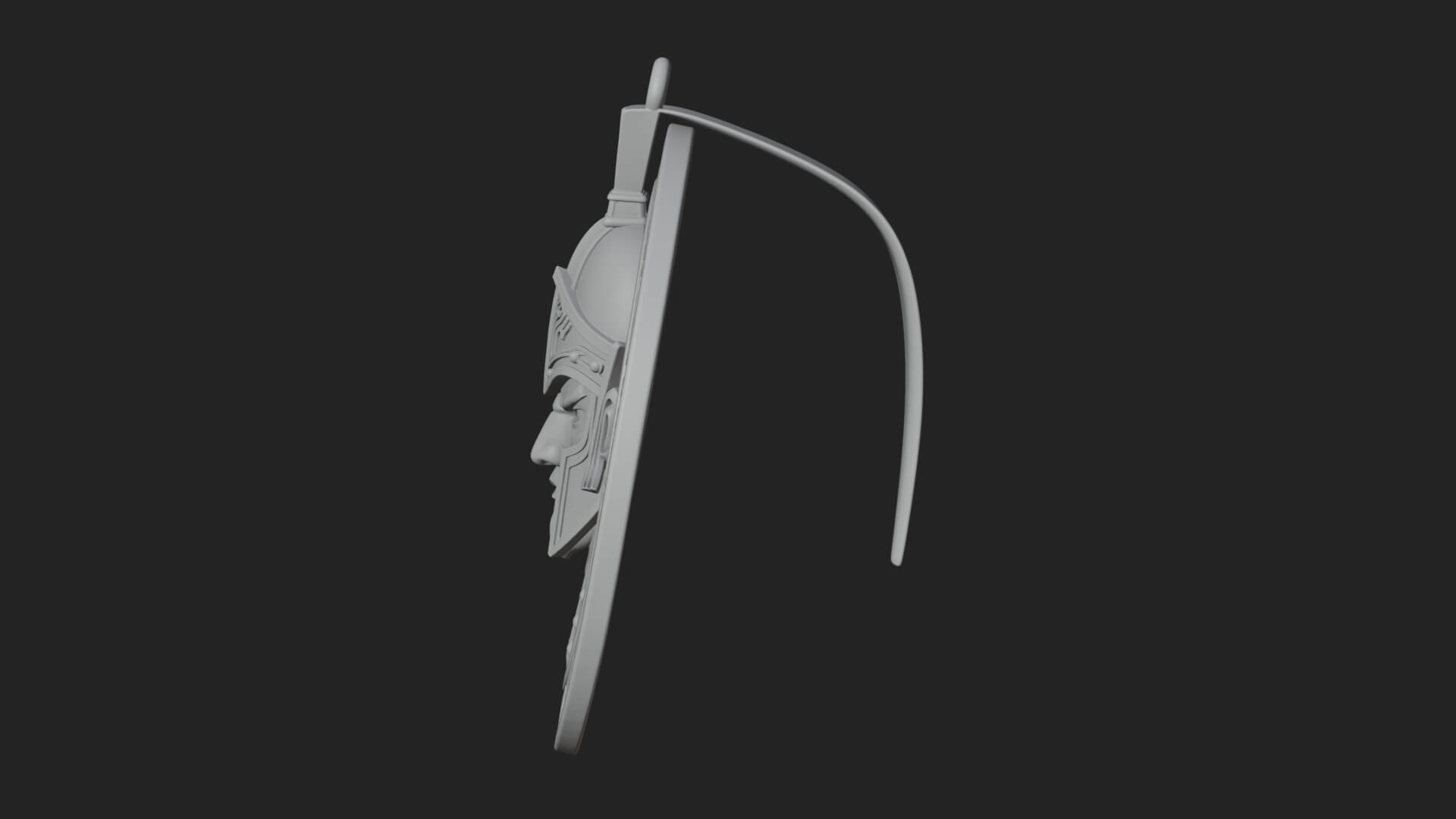 Oriental General Oval Plaque Design 2 3D Print Model 3D Model