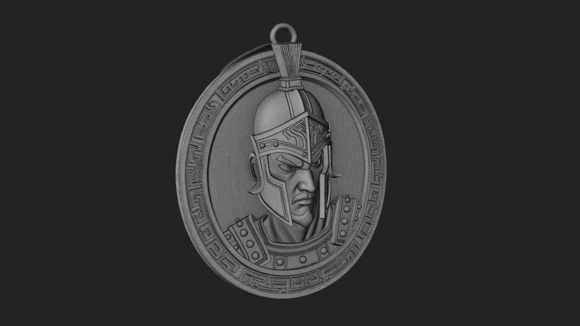 Oriental General Oval Plaque Design 2 3D Print Model 3D Model