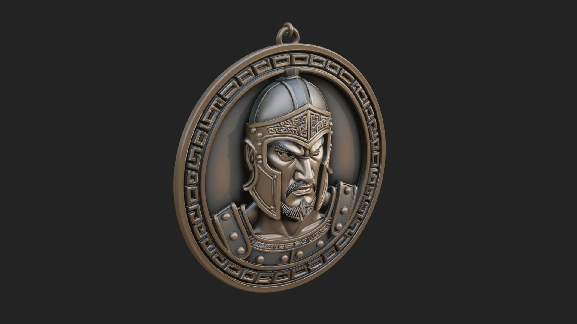 Oriental General Oval Plaque Design 3 3D Print Model 3D Model