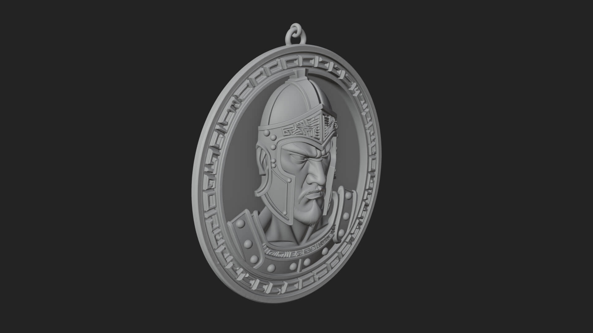 Oriental General Oval Plaque Design 3 3D Print Model 3D Model
